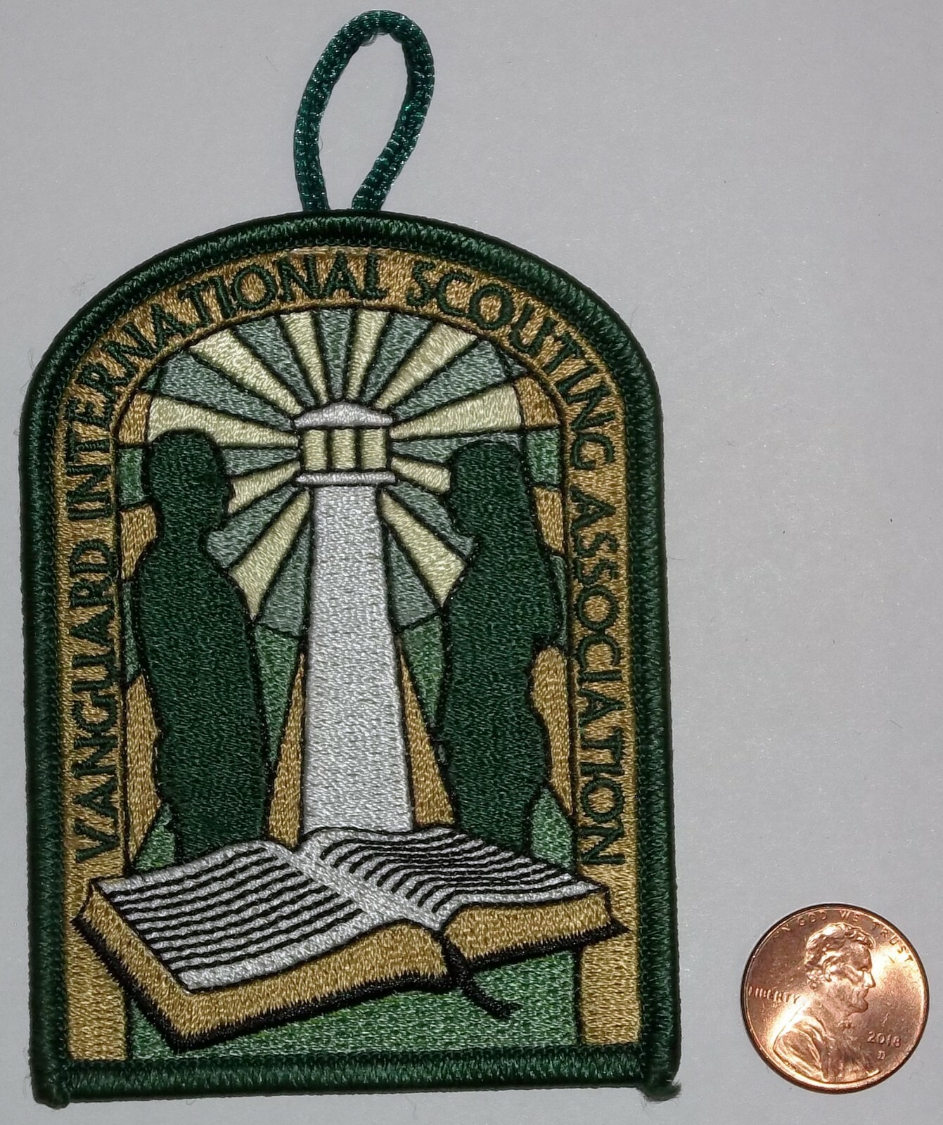 BSA VANGUARD  INTERNATIONAL LATTER-DAY SAINTS LDS MORMON PATCH GREEN BORDER LOOP