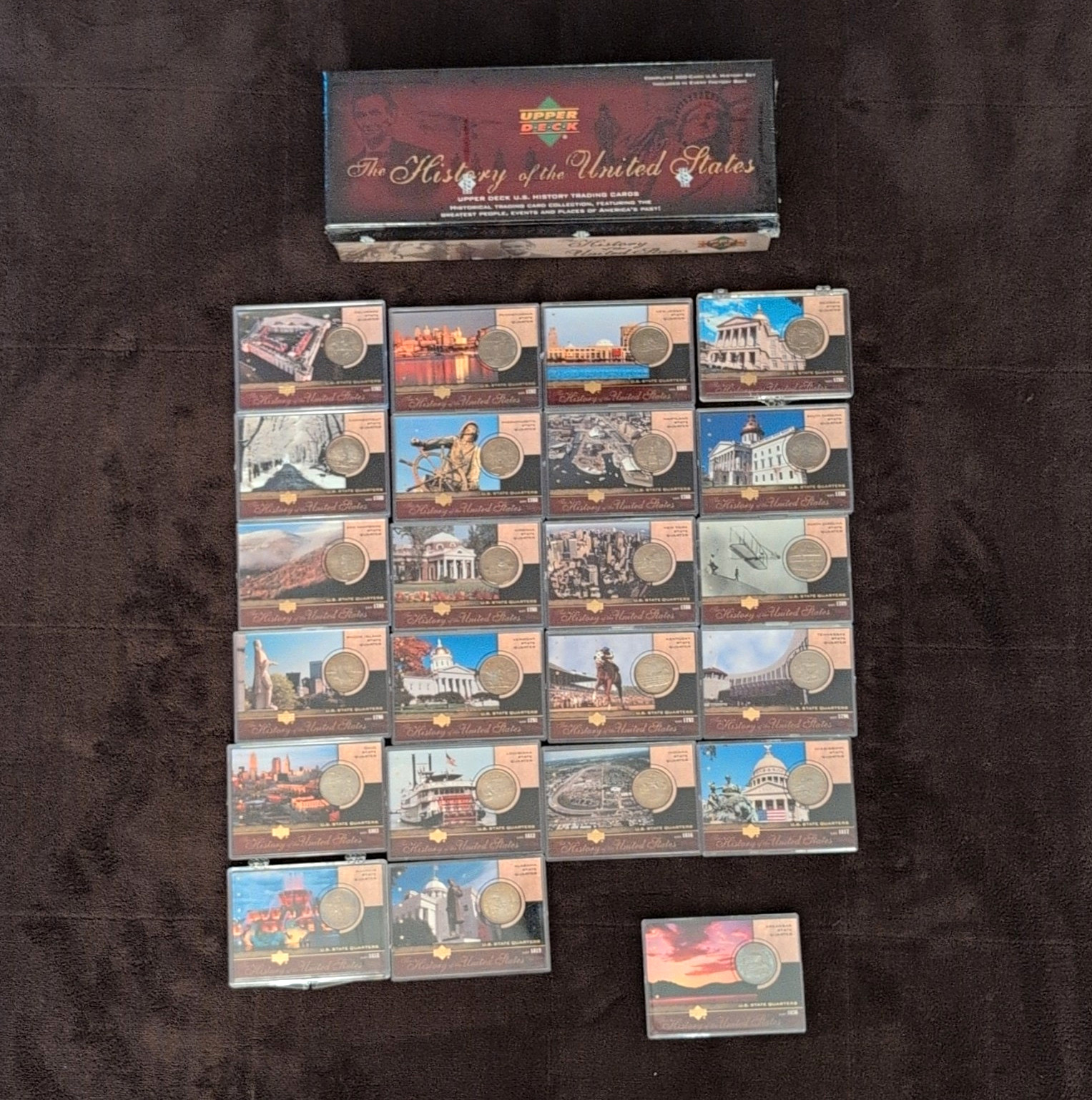 2004 Upper Deck The History of the United States Set + Quarters SQ1-22 +SQ25 SSP