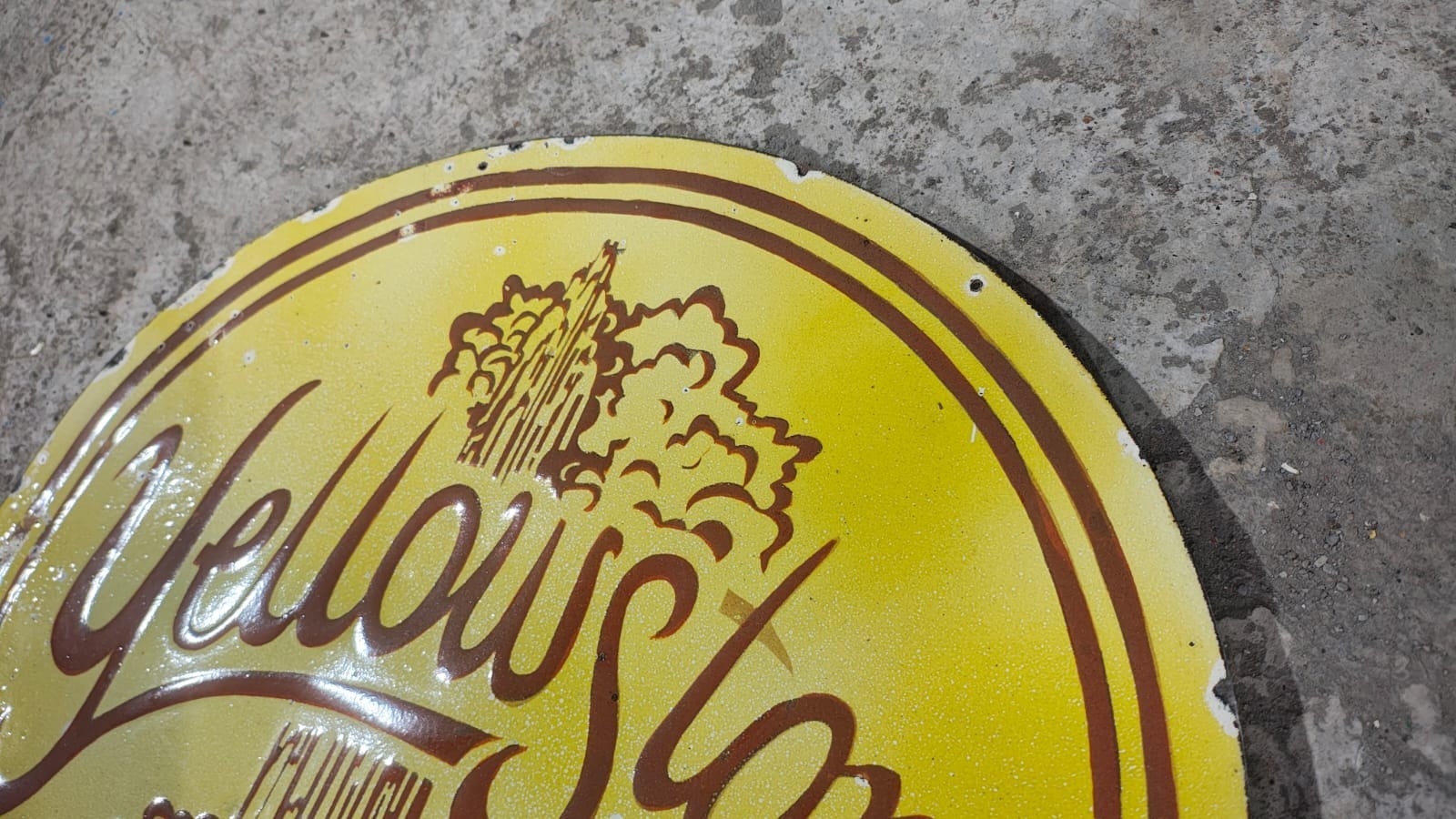 Porcelain Yellowstone Enamel Sign Size 29\