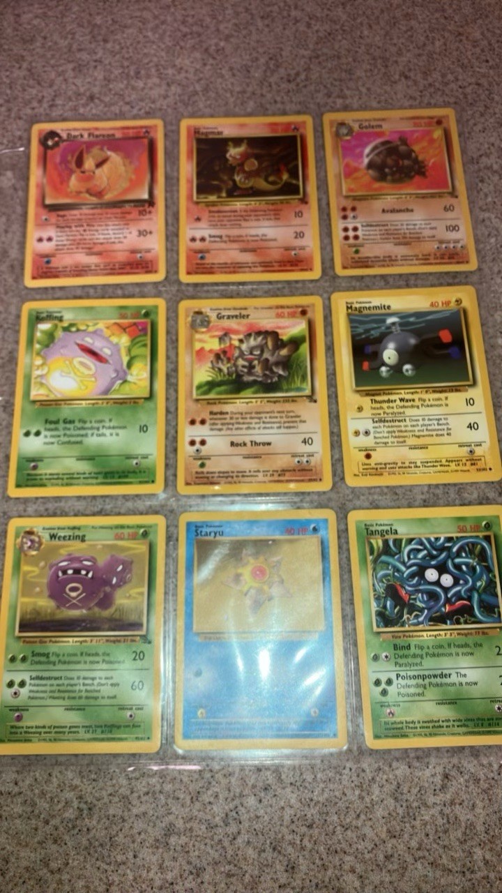 Original Vintage Pokemon cards lot of 9 no duplicates LP -NM