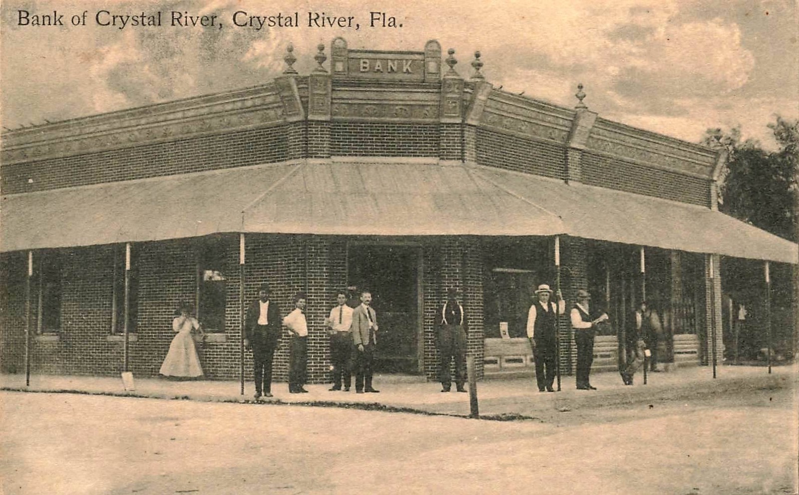 1917 FLORIDA PHOTO POSTCARD: VIEW OF BANK OF CRYSTAL RIVER, CRYSTAL RIVER, FL 1917 FLORIDA PHOTO POSTCARD: VIEW OF BANK OF CRYSTAL RIVER, CRYSTAL RIVER, FL