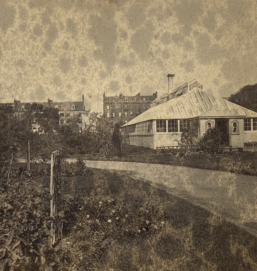 View on the Public Garden Boston - John P. Soule Stereoview Massachusetts 