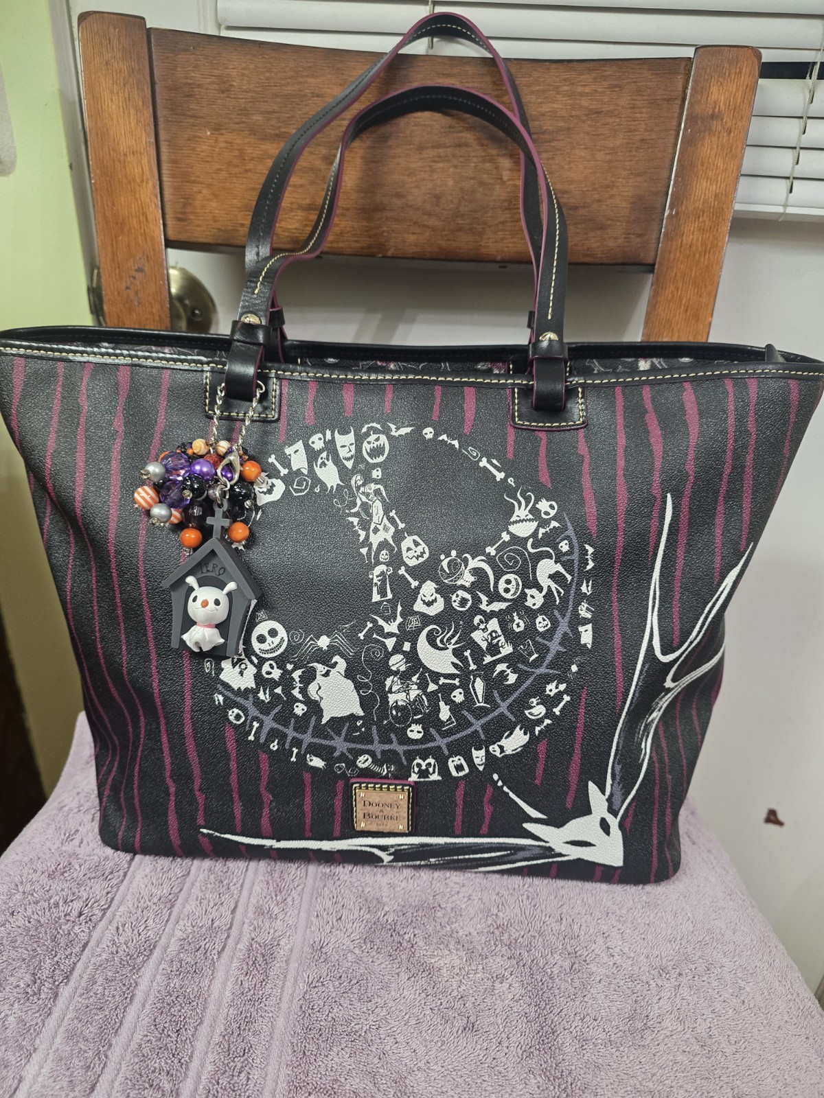 Disney Parks Dooney & Bourke Nightmare Before Christmas Jack Large Tot EUC