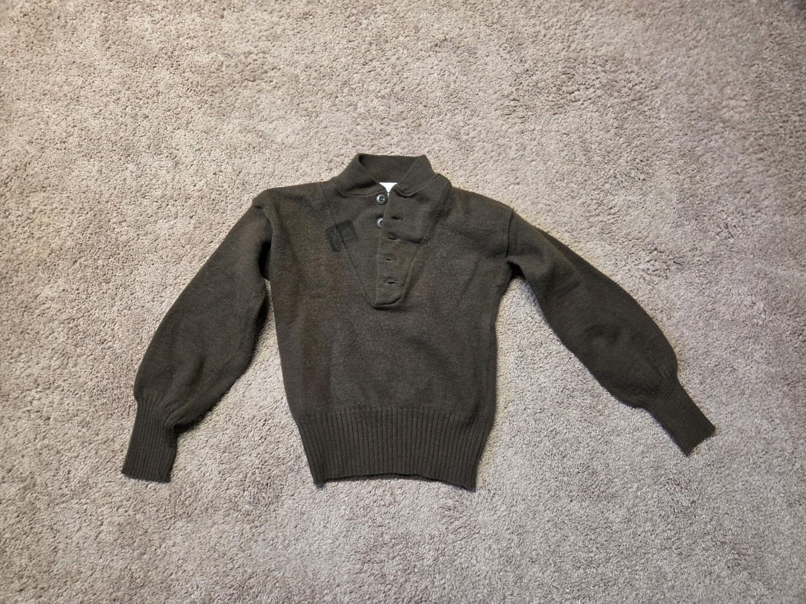 USGI 1980s Wool Sweater Mens Medium 100% Wool Brown Us Army