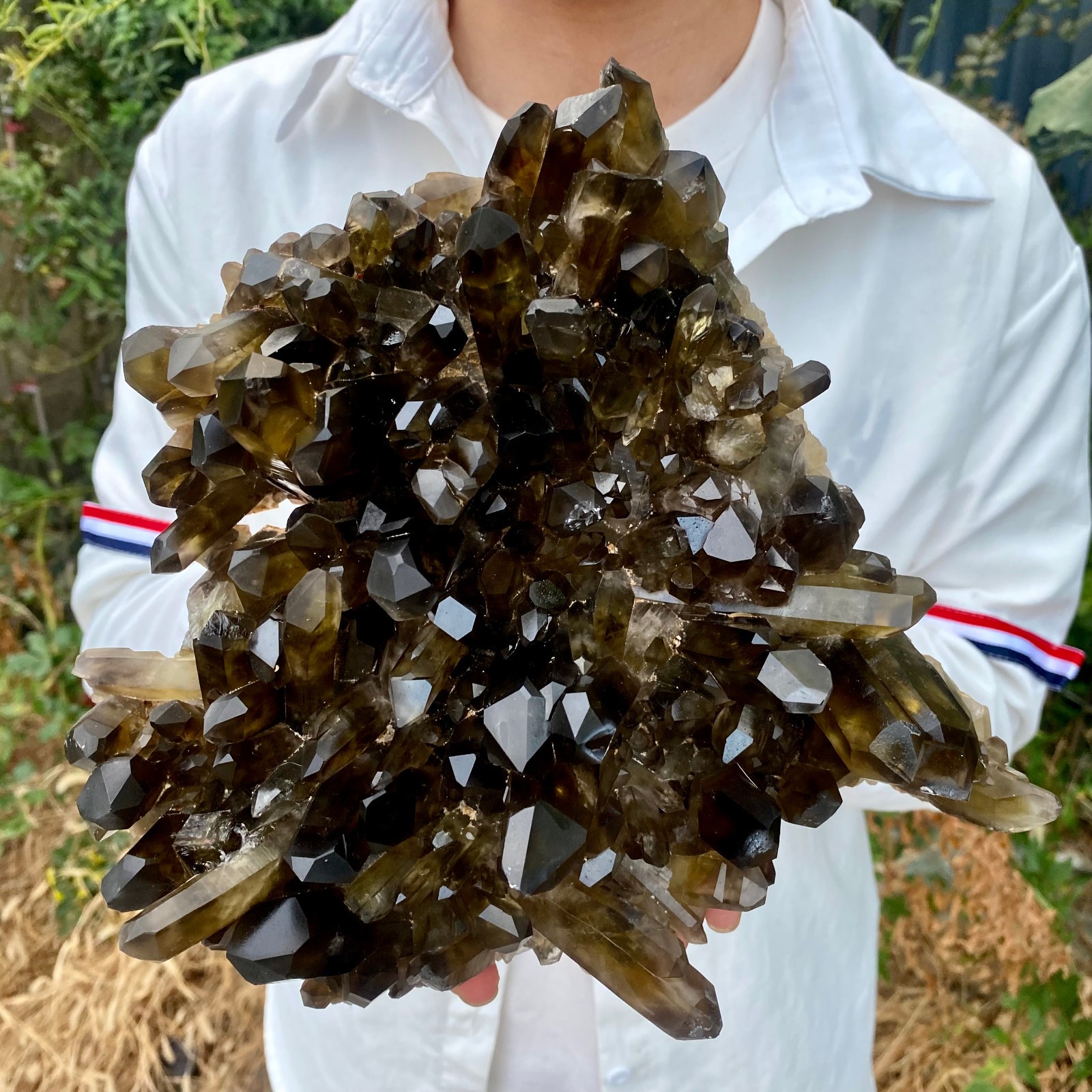 7.2LB  Natural Smoky Citrine Crystal Cluster Raw Dark Yellow Mineral Specimen Re