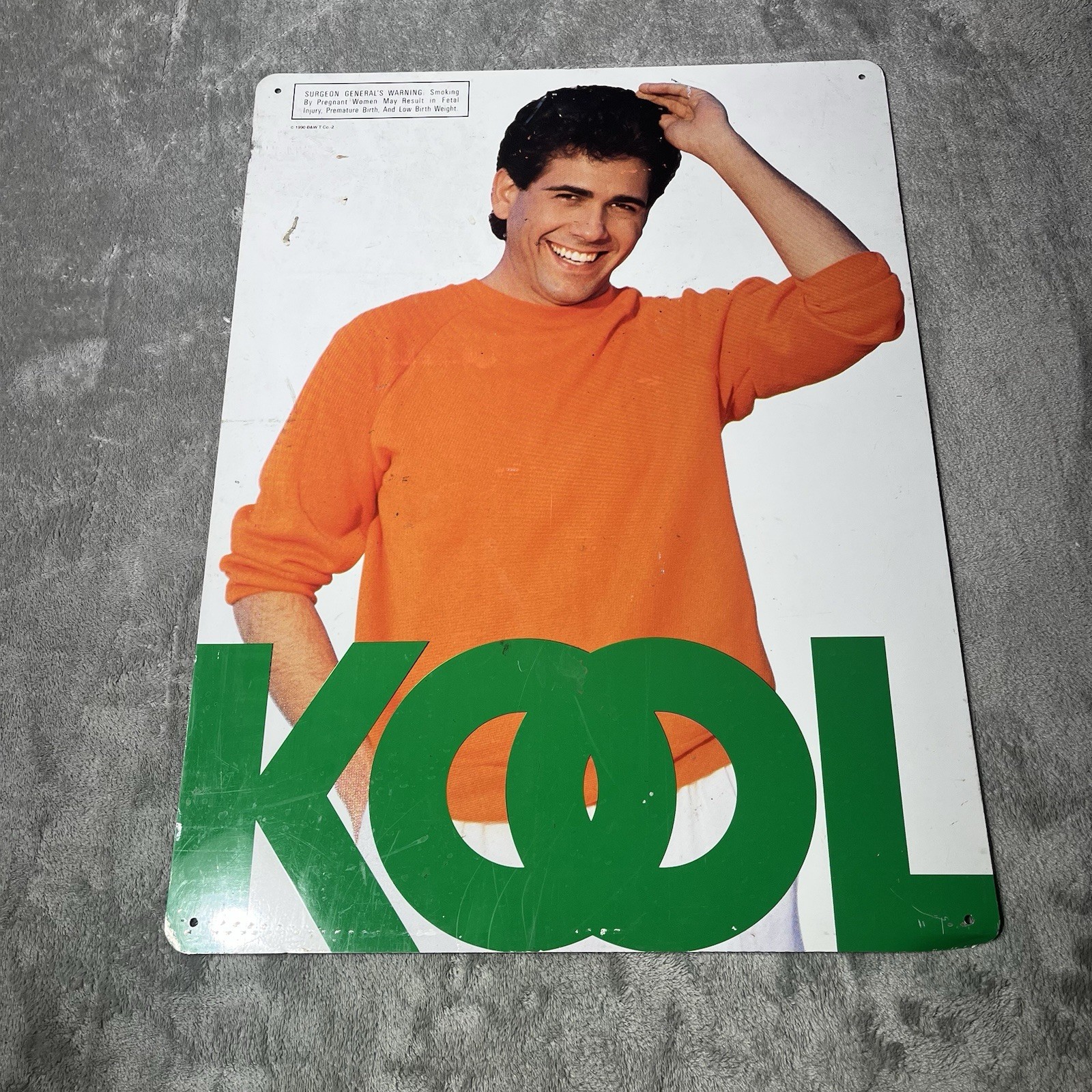 Original 1990 KOOL Cigarettes Metal Store Advertising Sign Brown & Williamson