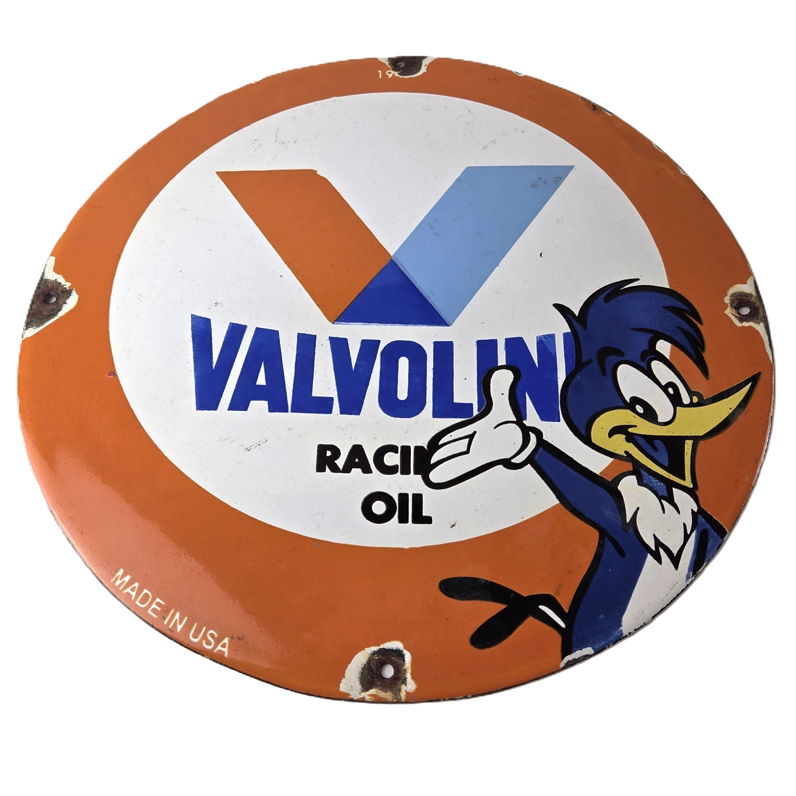 Vintage Valvoline Motor Oil Sign - Gas Pump Station Porcelain Ad Sign