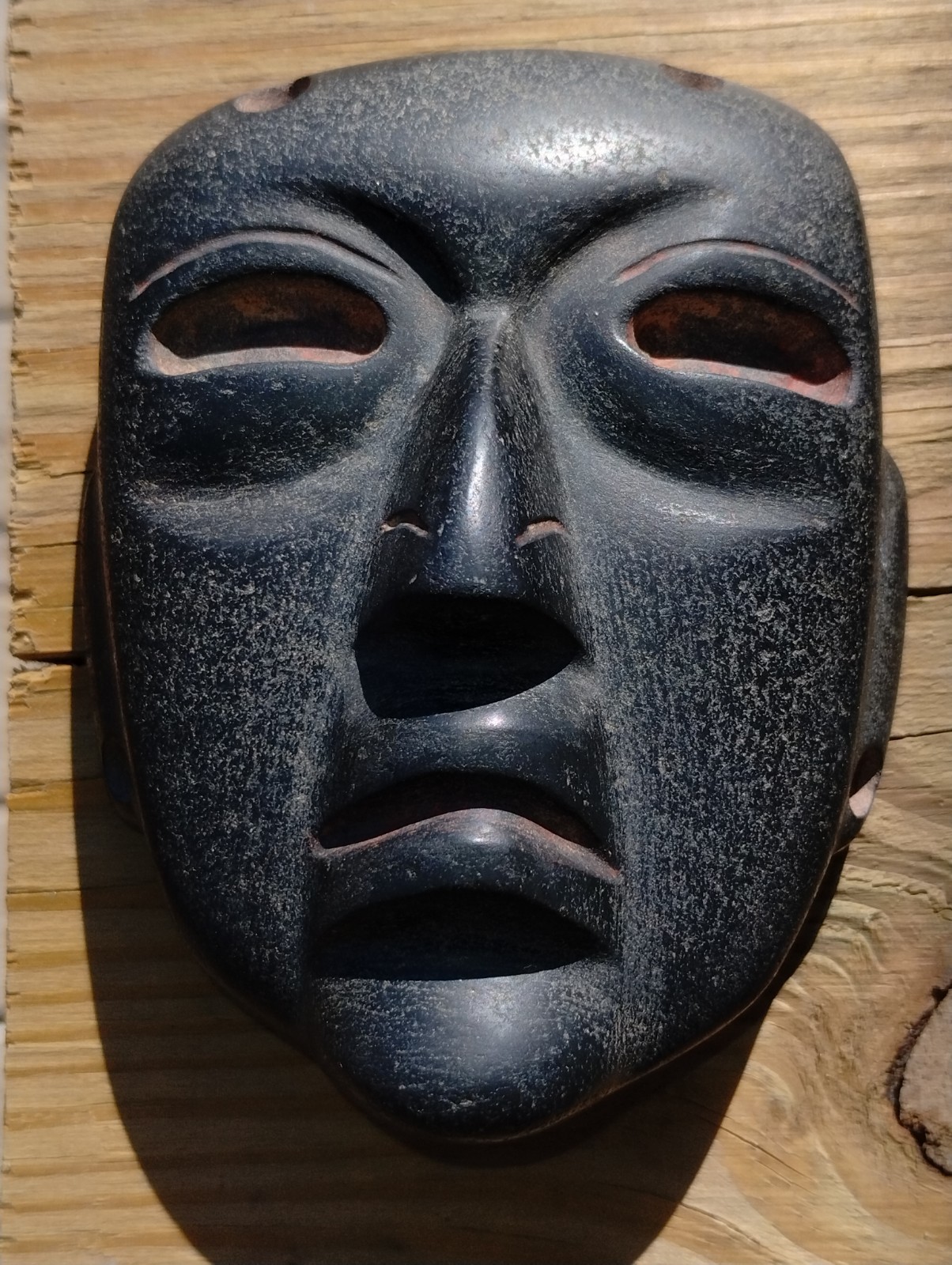Teotihuacan Burial Stone Mask Mesoamerican Pre-columbian Indian Artifact