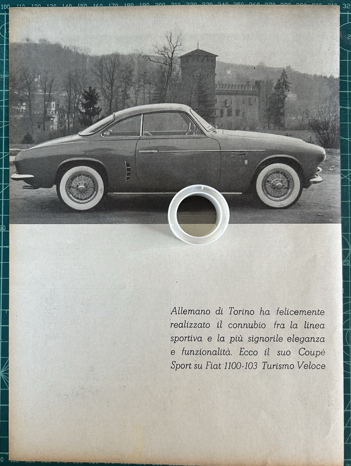 Rare 1954 Fiat 1100-103 Turismo Veloce German Coupe’ Sport Advertising