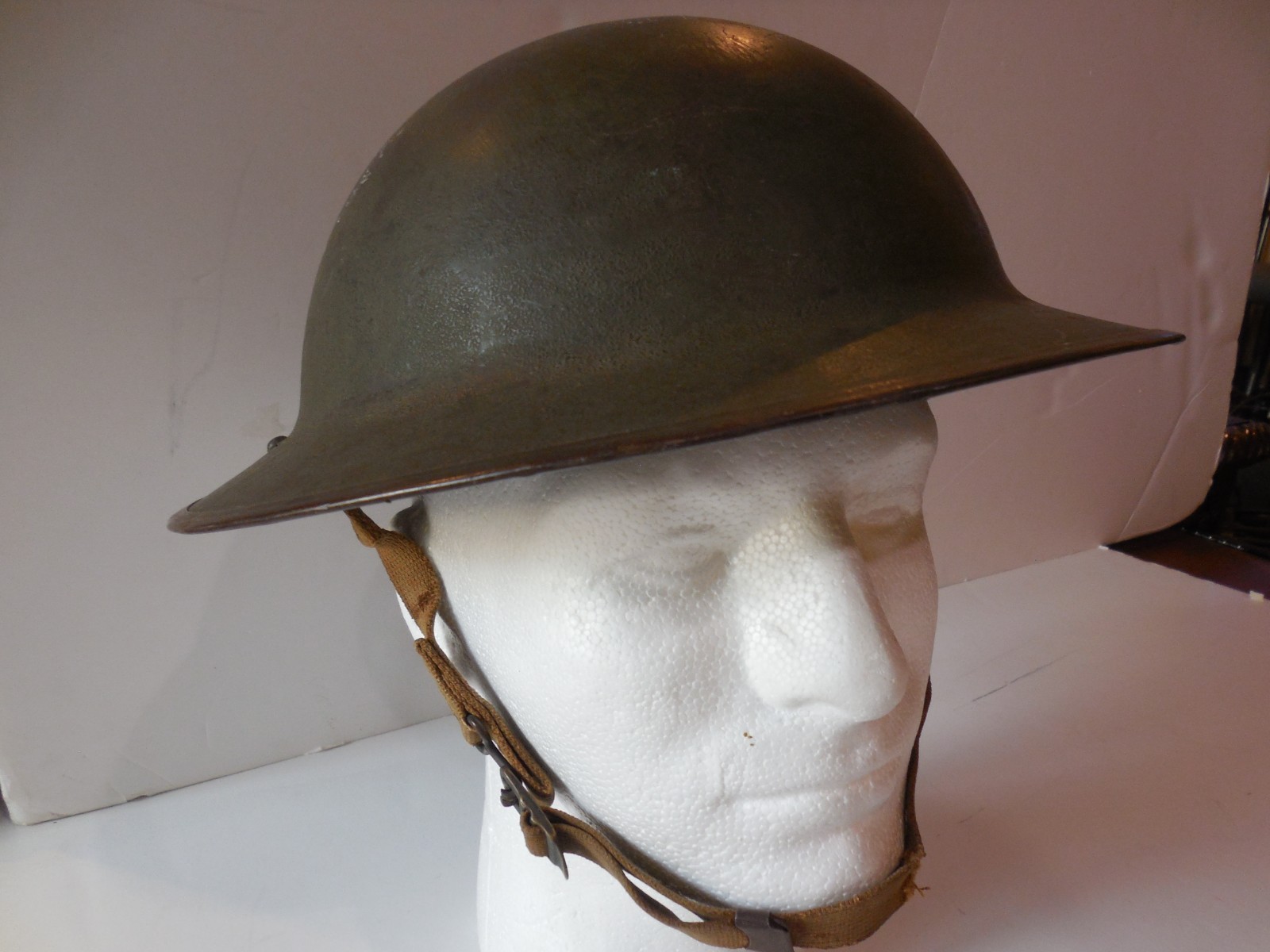 Vintage Original M1917A1 Steel Combat Helmet US Military w/Liner/Chin Strap