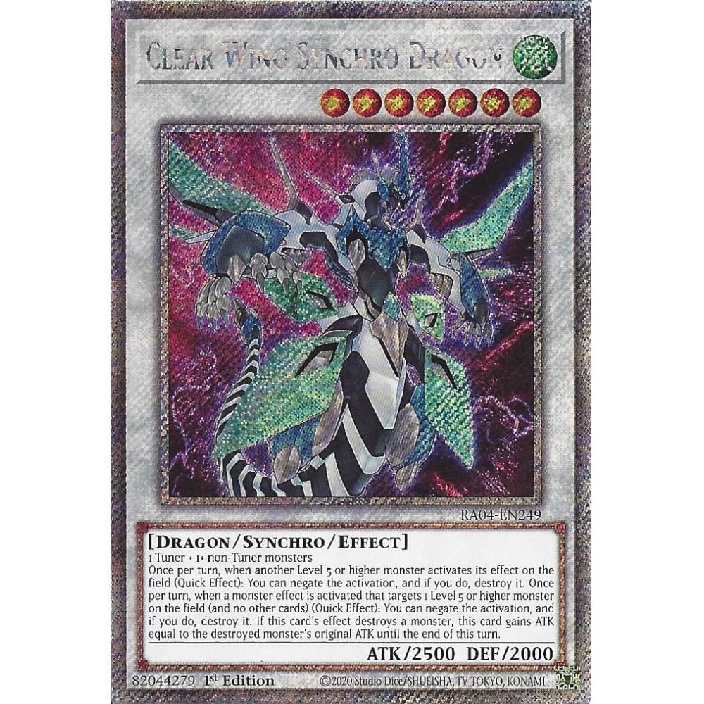 Yugioh RA04-EN249 - Clear Wing Synchro Dragon - Platinum Secret Rare - 1st NM