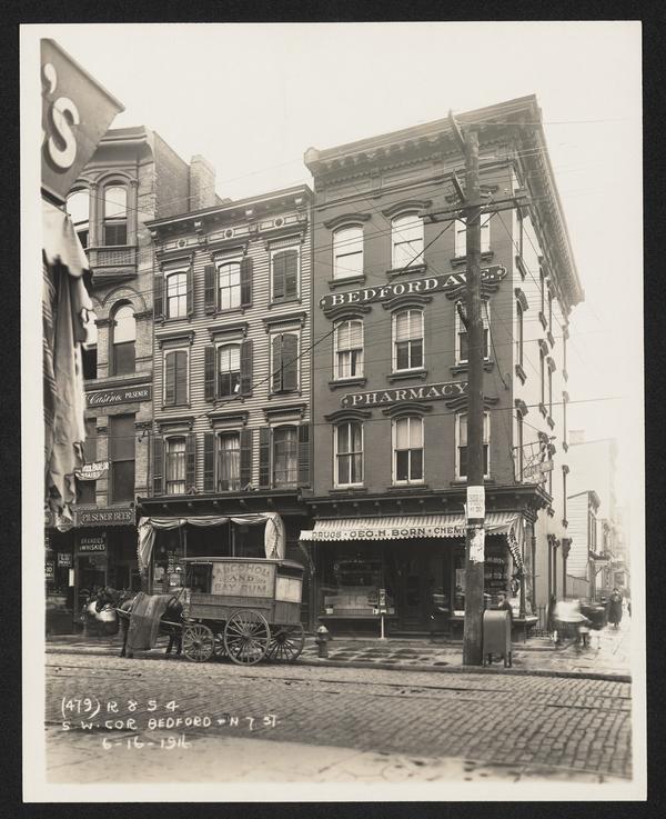 Southwest corner of Bedford Ave & North 7th St Brooklyn NY 1920s Old Photo 1