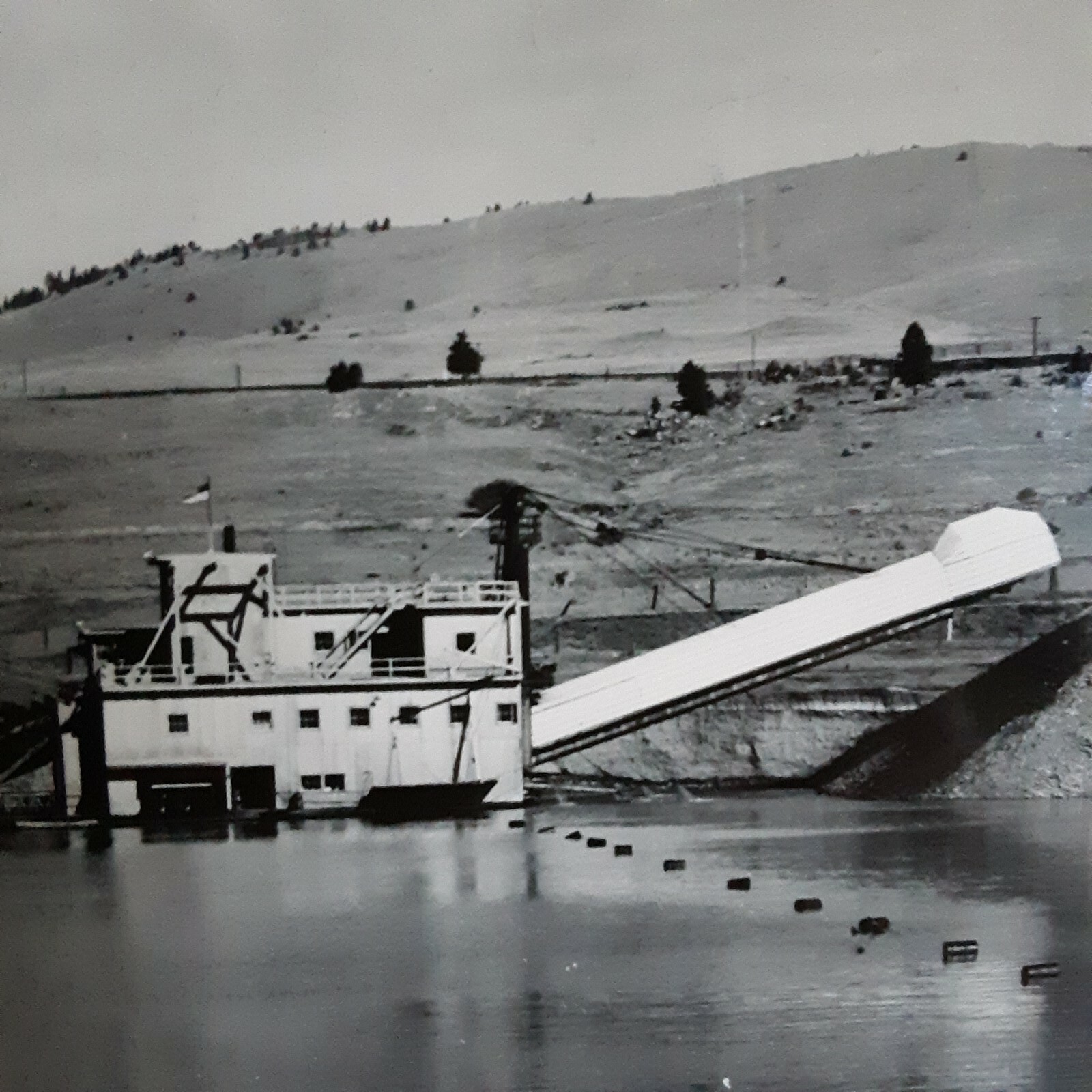 Real Photo Postcard RPPC - Old Gold Dredge Near Helena, Montana (Cecil C. Nixon)