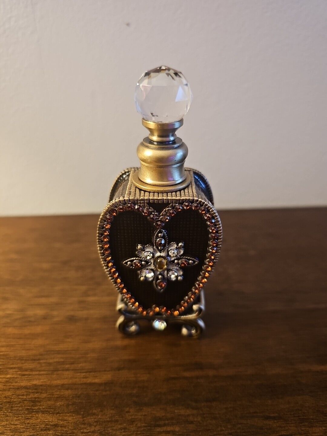 Stunning Perfume Bottle Decorative And Usable Browns Rhinestones Fall Colors
