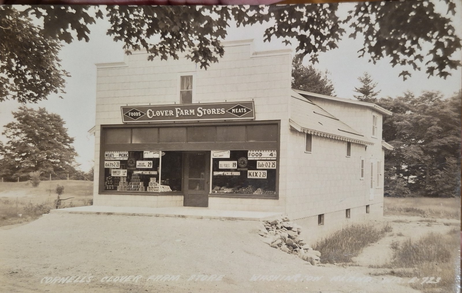WIS RPPC Cornell's Clover Farm Store Washington Island Wisconsin Real Photo PC