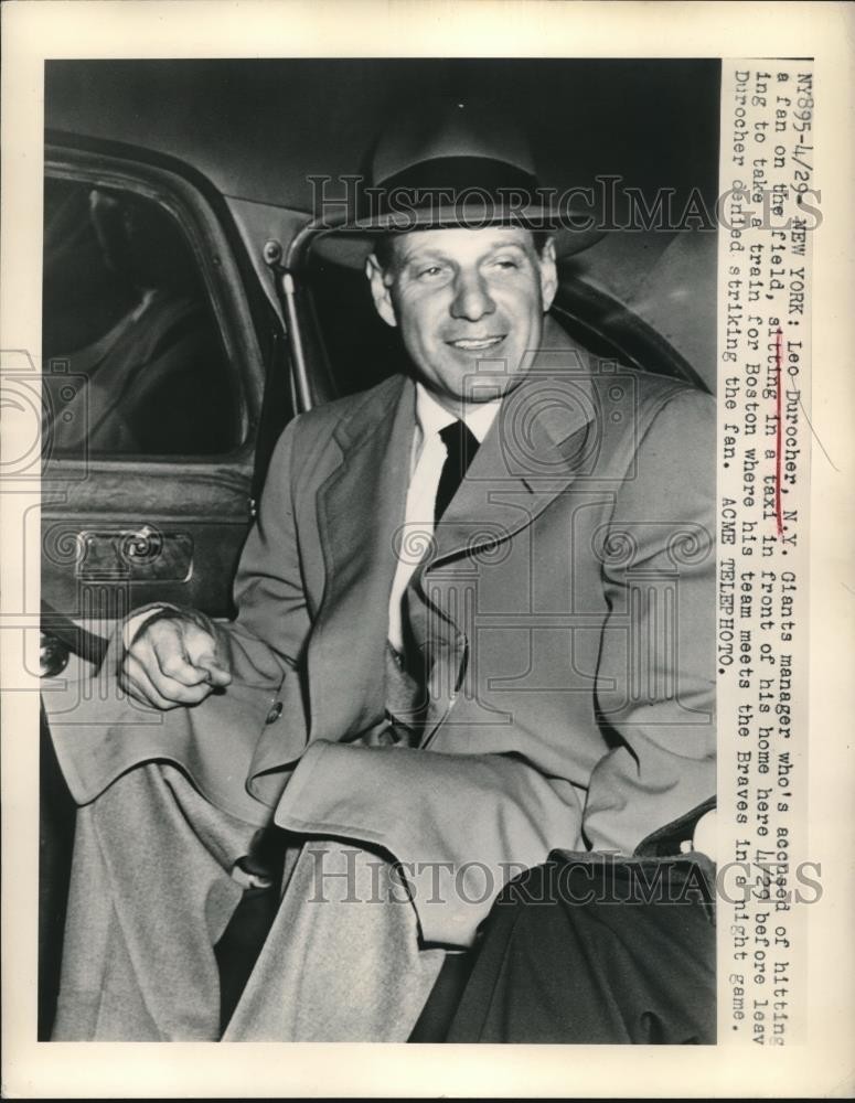 1949 Press Photo Leo Durocher New York Giants manager - nes05248