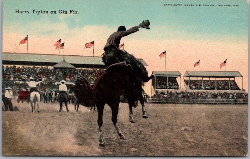 1909 CHEYENNE FRONTIER DAYS RODEO Wyoming Postcard \