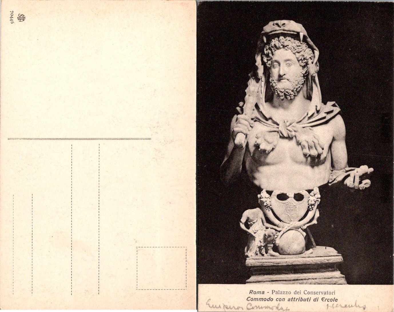 Roma Palazzo dei Conservatori Postcard Commodo con attributi di Ercole Vintage