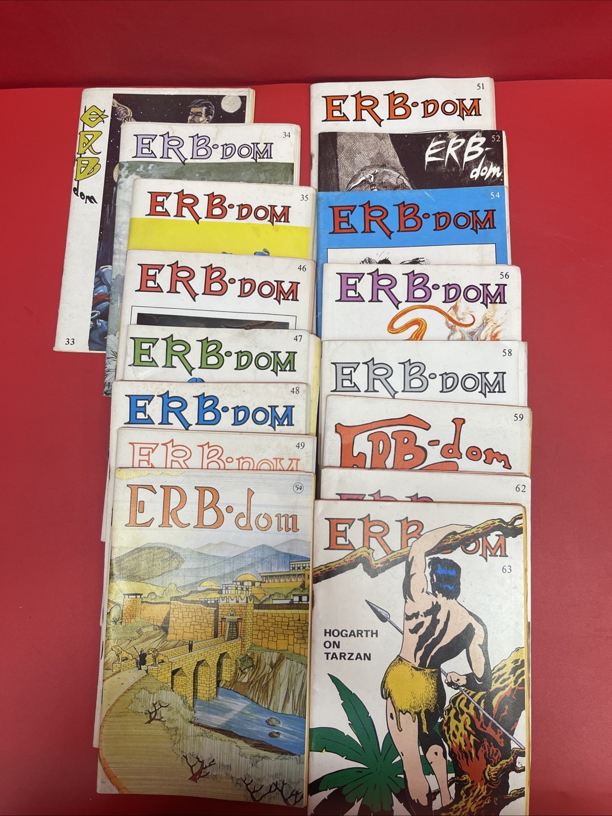 ERB-dom Fanzine Lot of 16 #33-63 Edgar Rice Burroughs Tarzan John Carter.