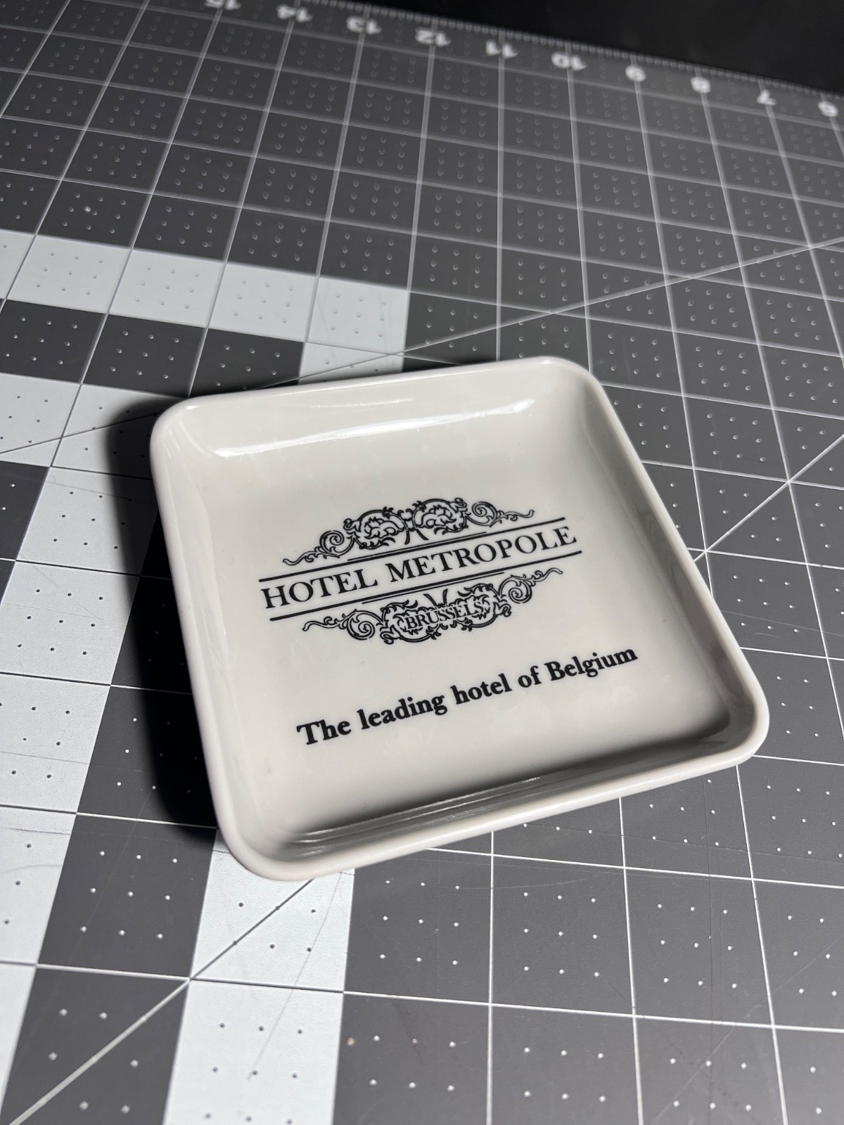 Vintage Hotel Metropole Brussels Dish Tray –  Ceramic Belgium Souvenir