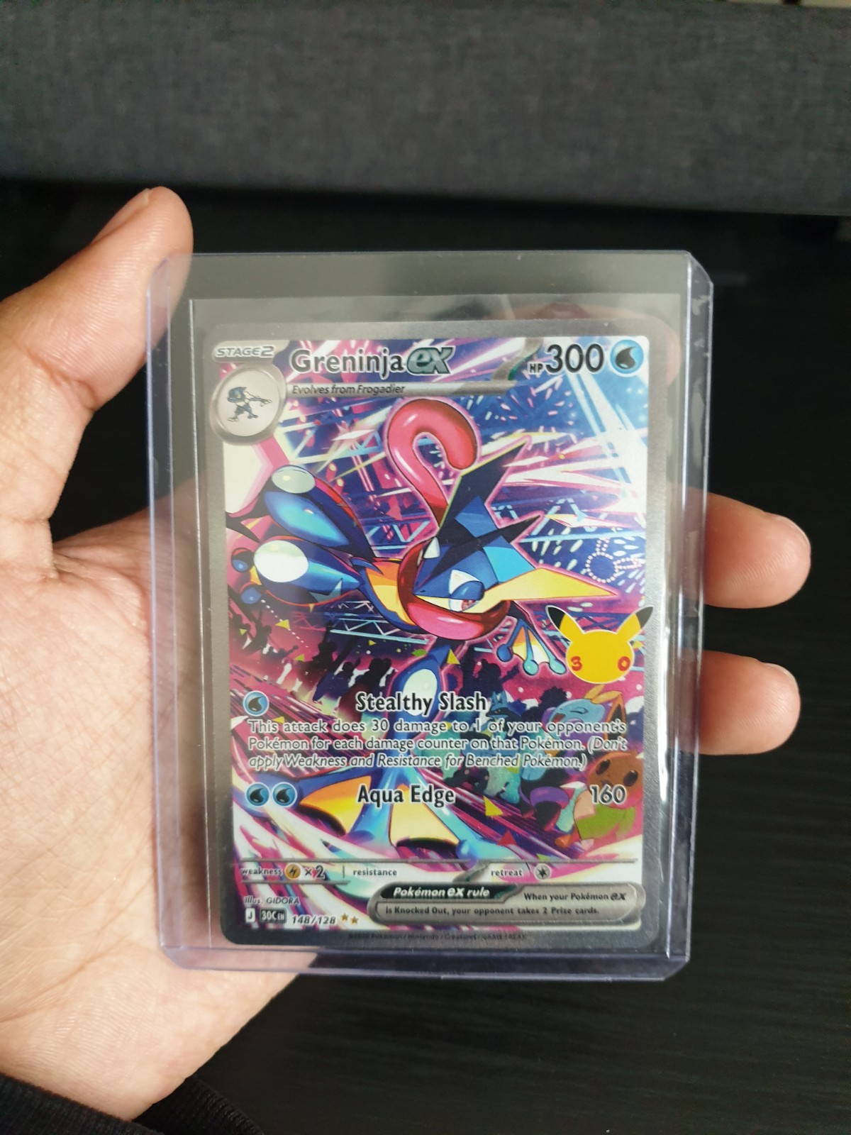 Greninja ex 148/128 SIR 30th Celebration Pokemon TCG English Card