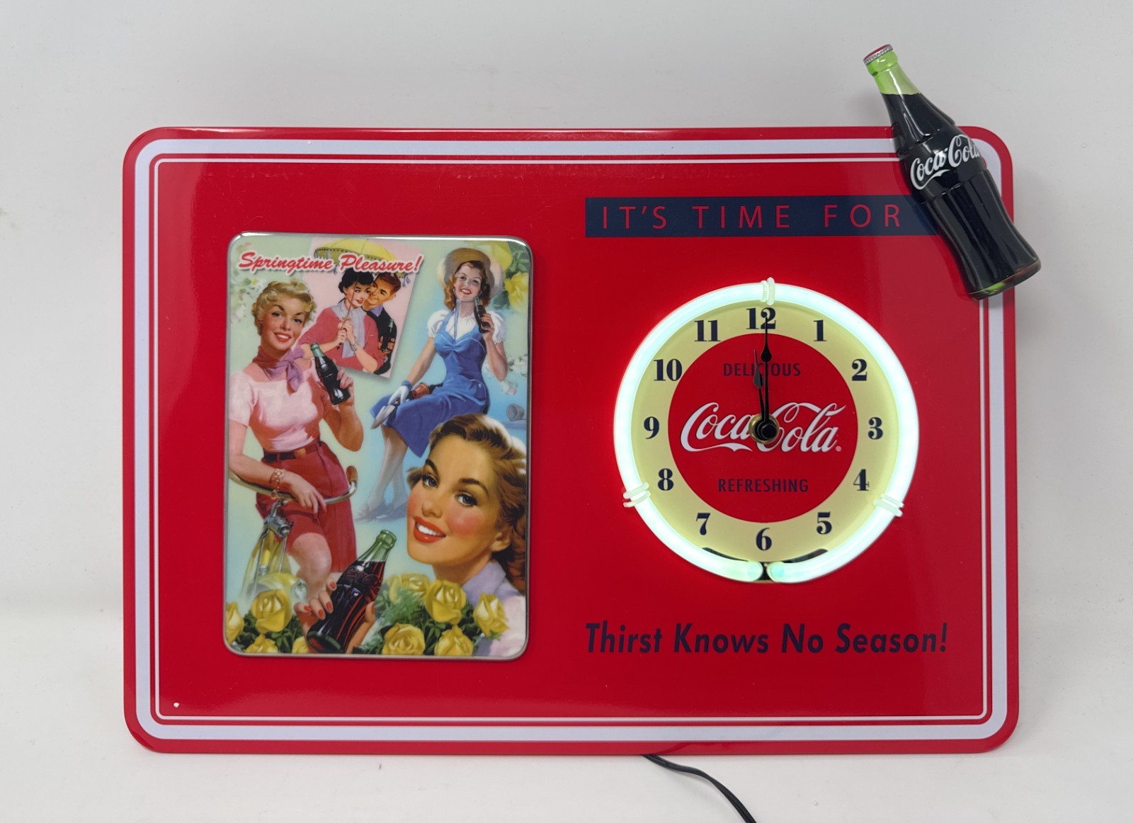 It\'s Time For Coca-Cola Electric Wall Clock Limited Edition Springtime