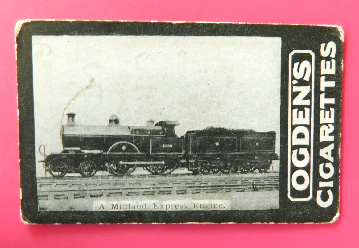 Railway Steam Engine Ogden's Cigarette Card Photo c1902 Midland Railway Rare Railway Steam Engine Ogden's Cigarette Card Photo c1902 Midland Railway Rare
