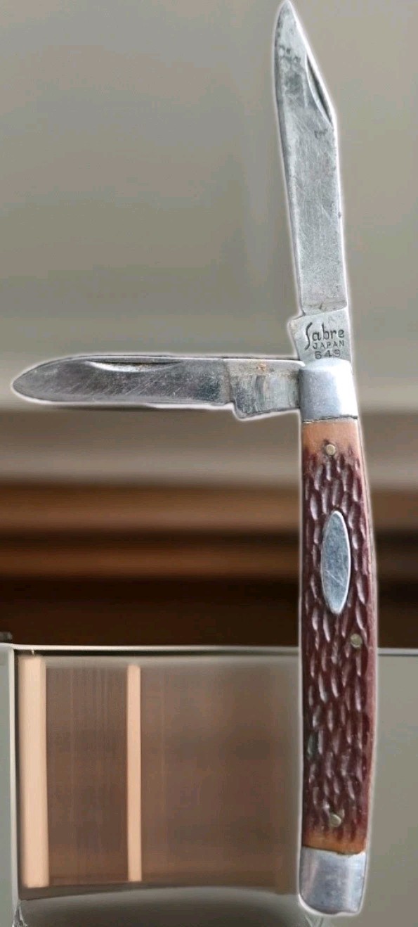VTG 1950-1970SABRE 649 2 BLADE POCKET KNIFE Made In JAPAN 3.25 Inch Collectible 