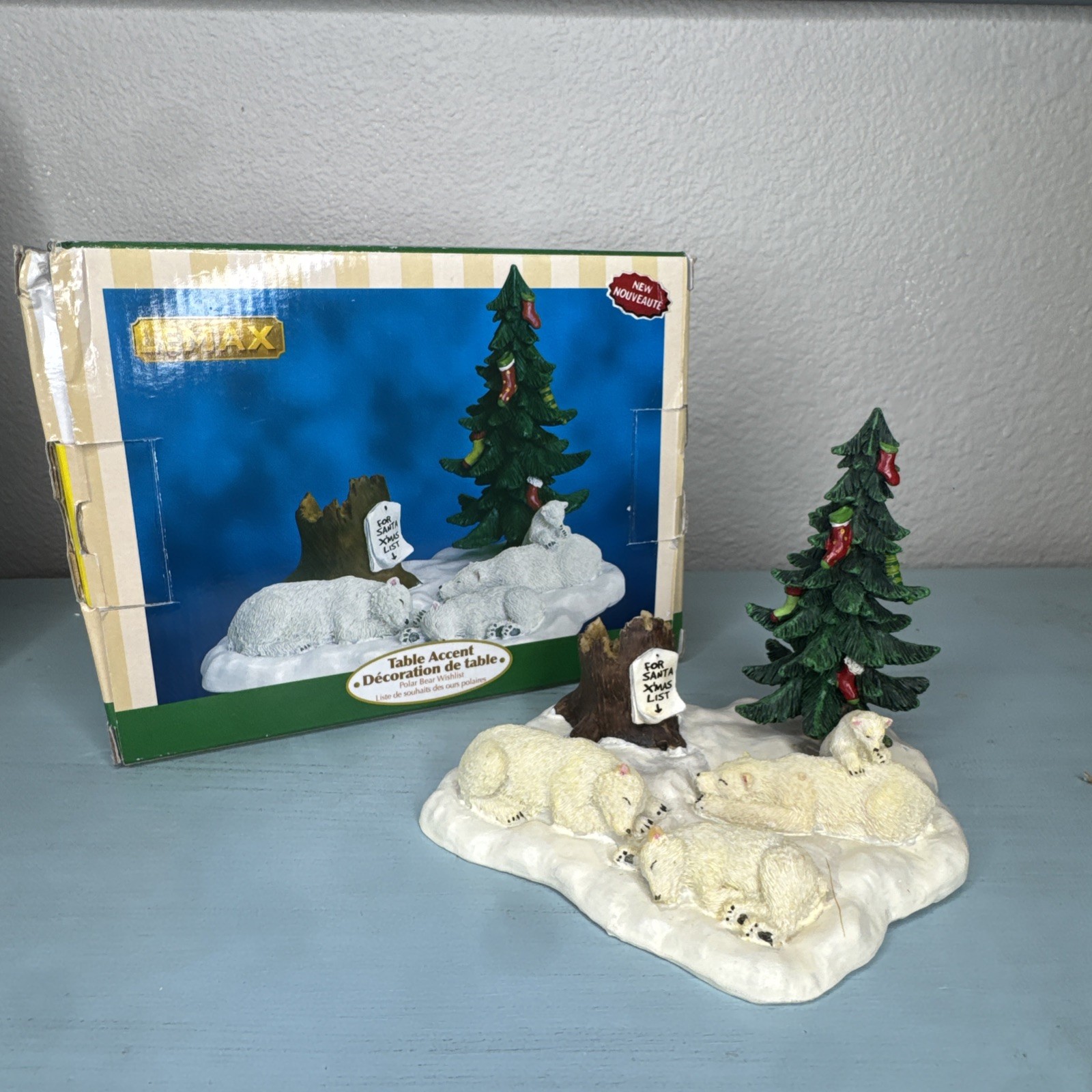 LEMAX POLAR BEAR WISHLIST #73624 Table Accent w Box Christmas Village