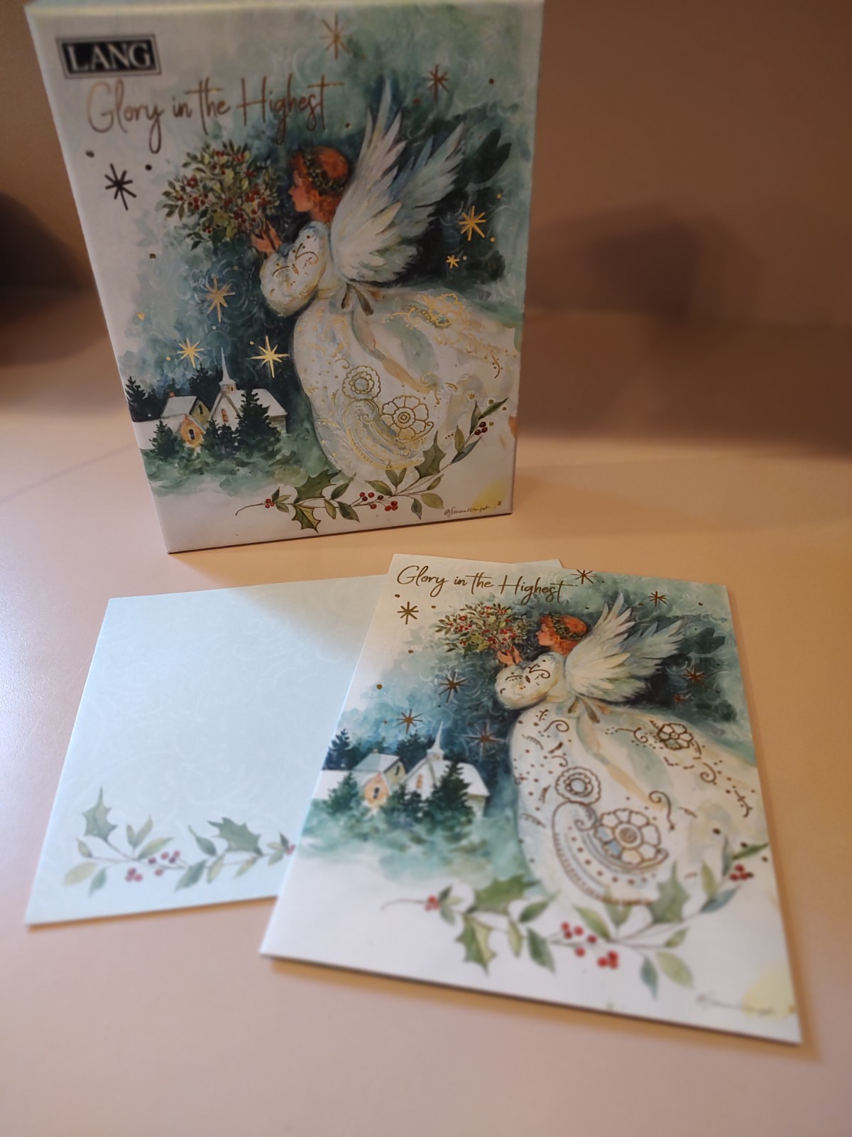 Lang ~ Angel of Christmas Boxed Christmas Cards by Susan Winget ~ Linen ~ NEW