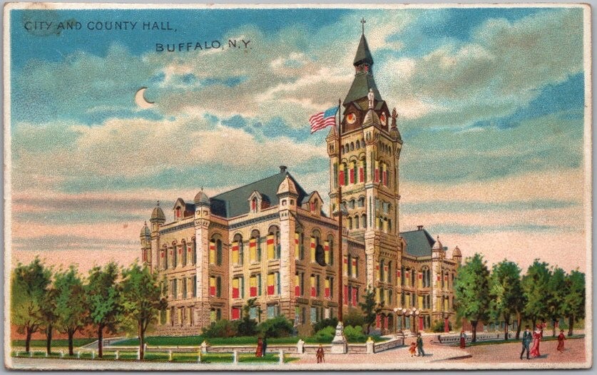 c1900s BUFFALO, New York HOLD-TO-LIGHT Postcard \