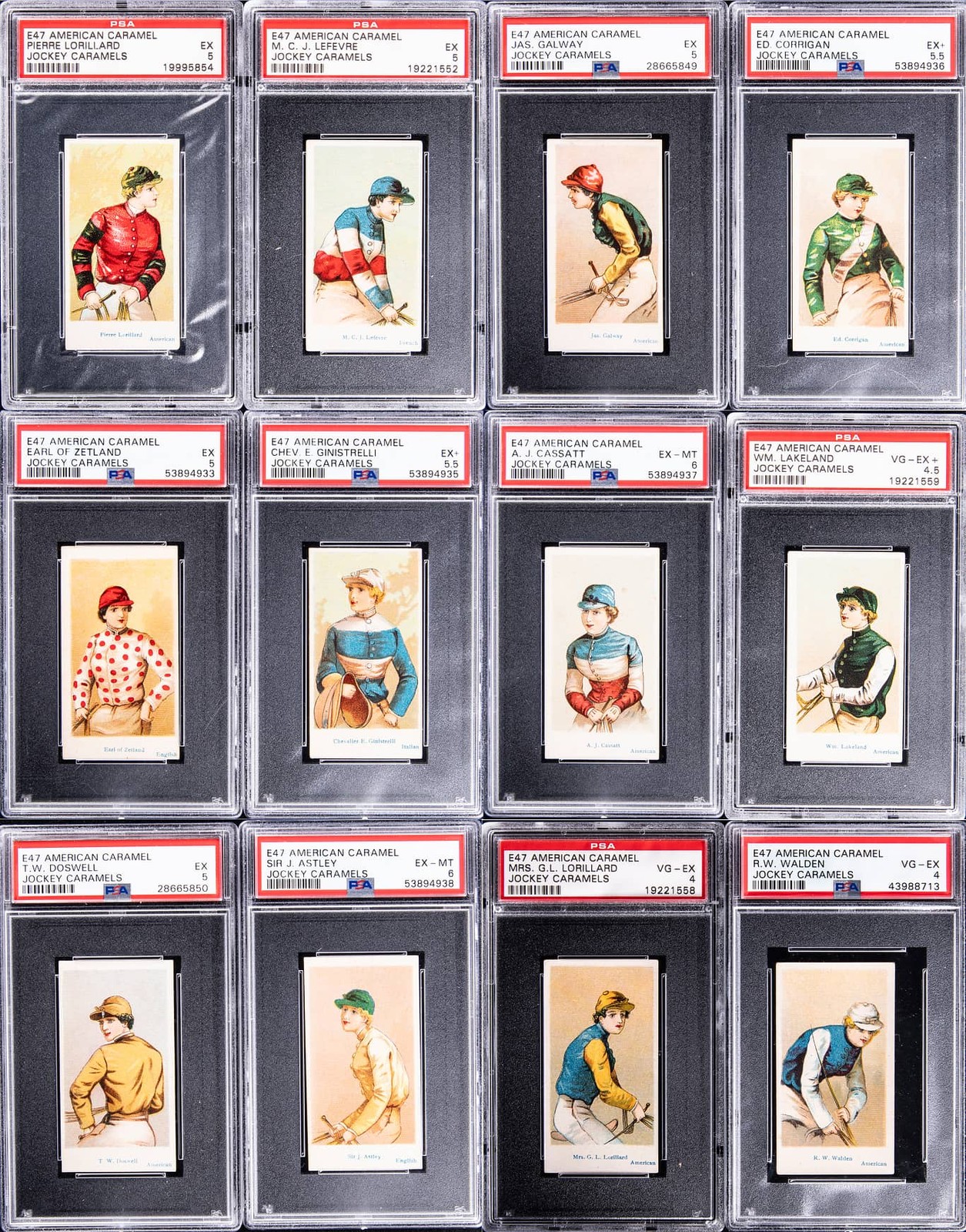 1912 E47 American Caramel Jockey Caramels PSA Complete Set (20)