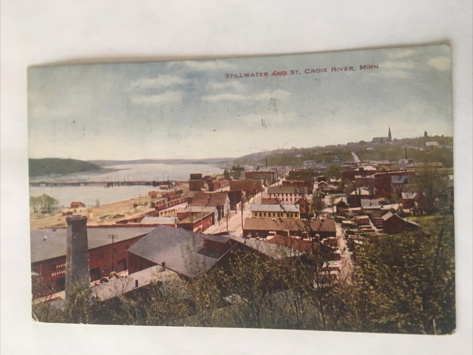 Stillwater And St. Croix River Minnesota 1909 Antique Postcard