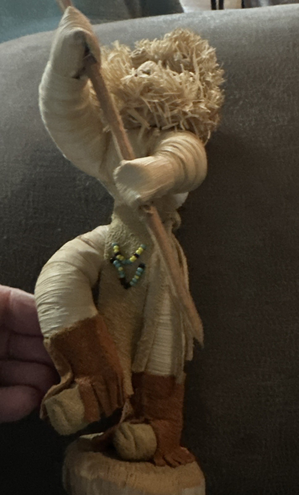 Vtg NativeAmerican Iroquois False Face Medicine Dacer Corn Husk Doll Gajesa Mask