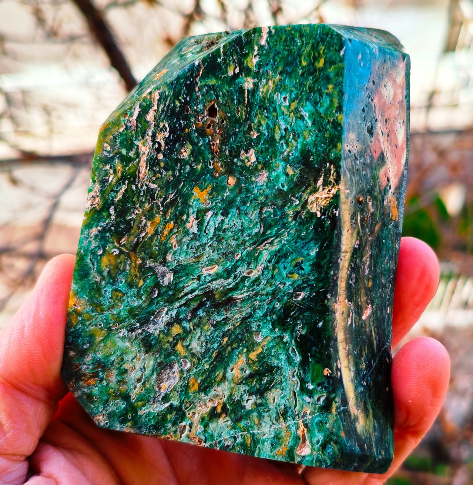 1 Lb 2.5 Oz Mirror Polished Beautiful Chrysoprase