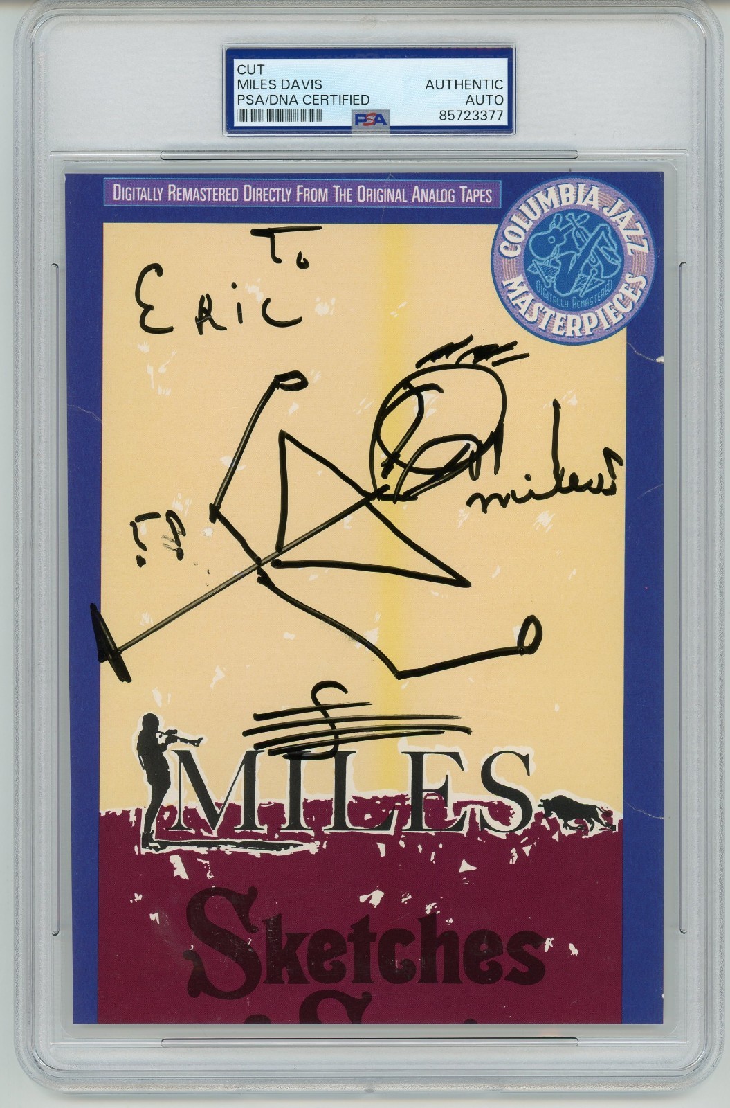 Miles Davis ~ Signed Autographed Original Sketch ~ PSA DNA Encased