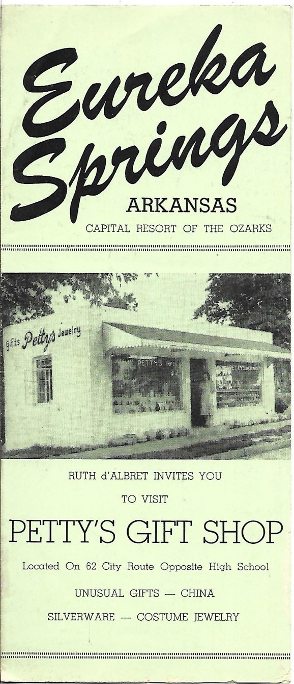 1949 Pictorial Map EUREKA SPRINGS Arkansas Petty's Gift Shop & Tourist Directory