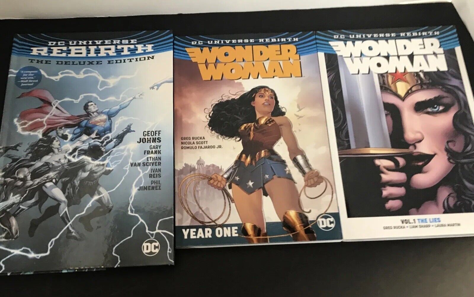 3 DC Graphic Novel Lot Dc Universe Rebirth, Wonder Woman Year1 ,vol 1 The Lies
