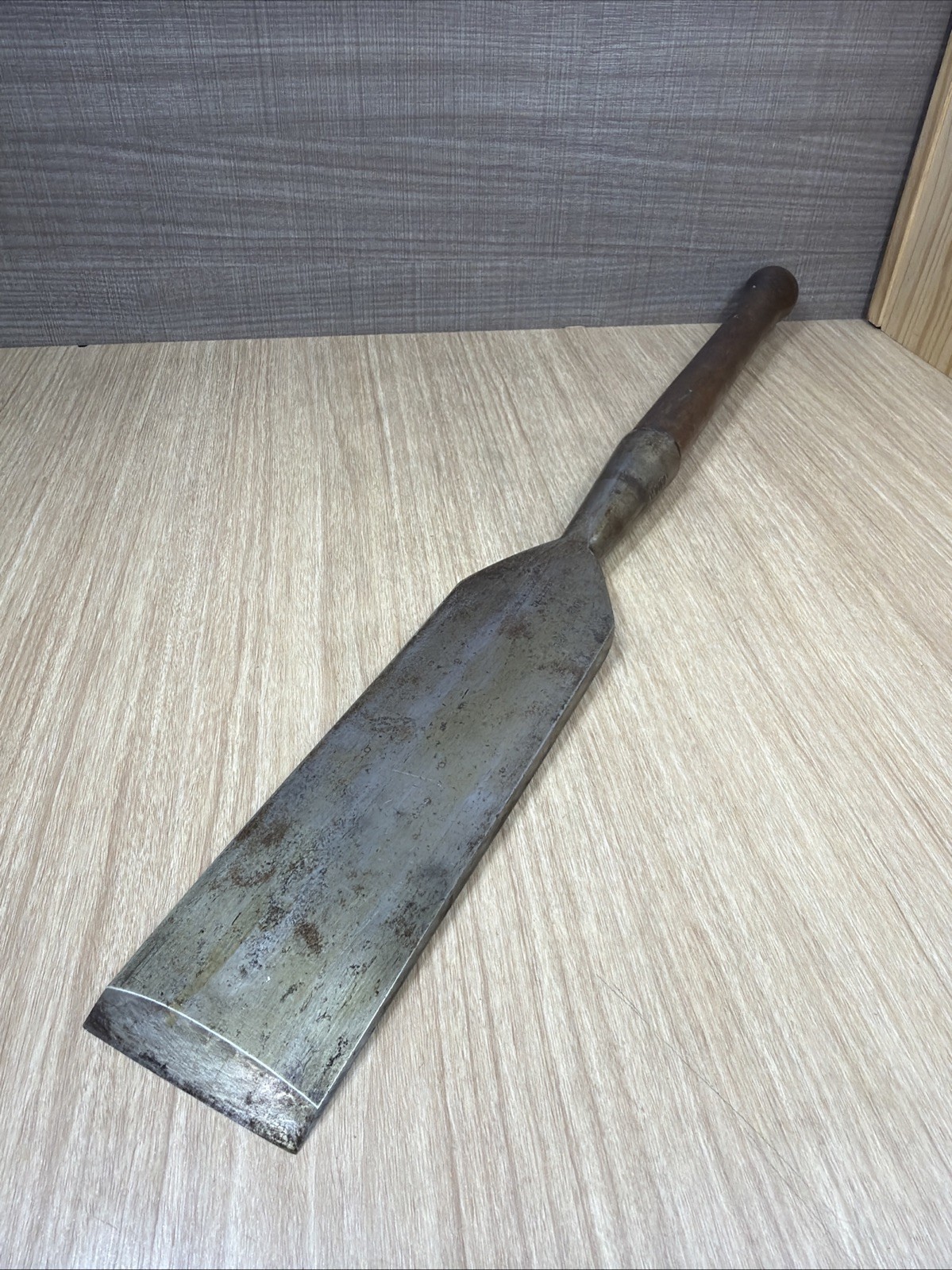 Antique Chisel 3 Inch Wide Timber Framing Bevel Edge Socket Type Barn Beam Slick