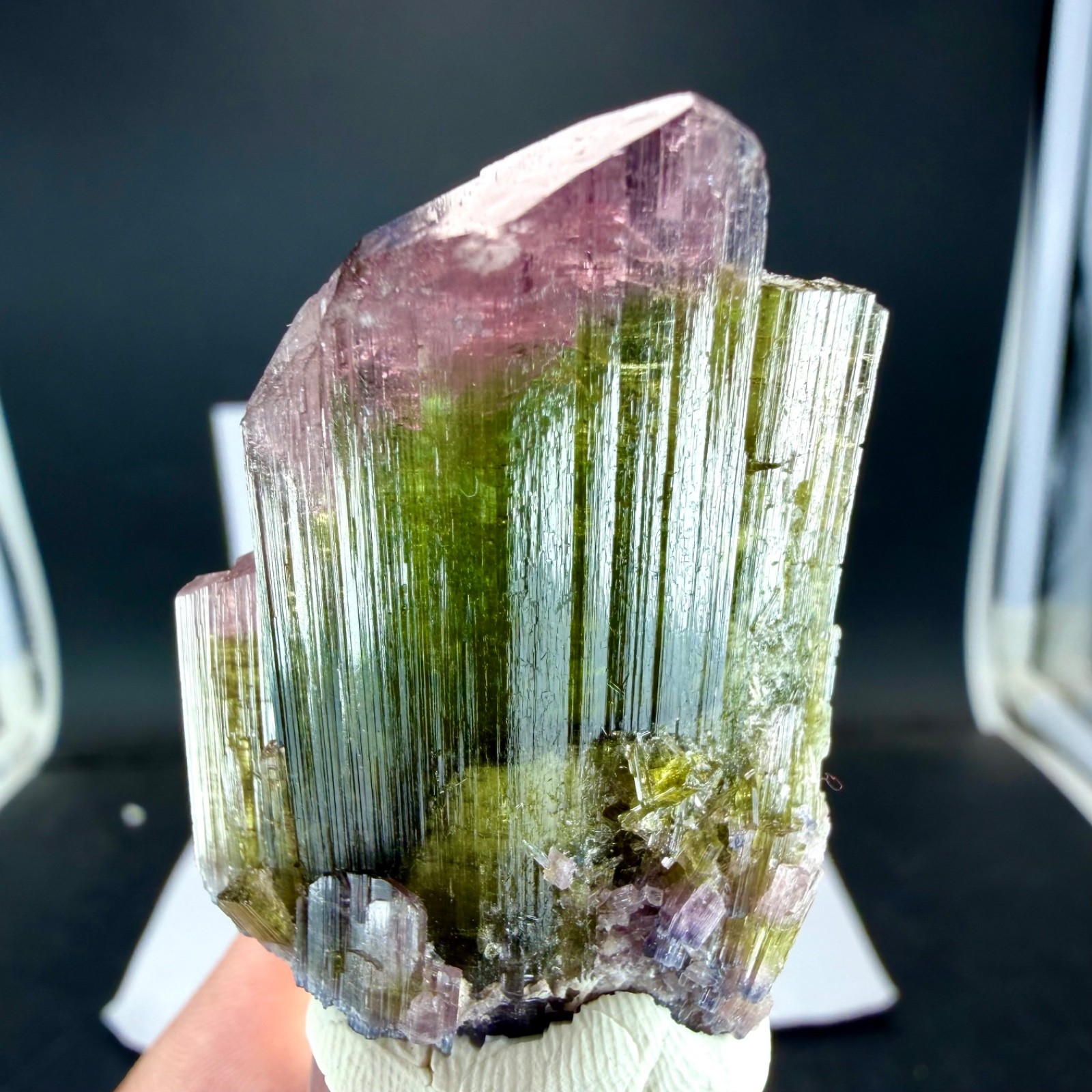 91 CTS Bi~Color Tourmaline Crystal/ Display Piece / Natural Crystal / From AFG