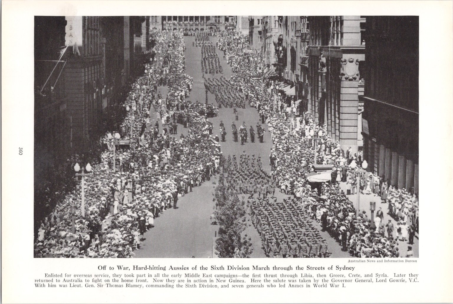 1943 WWII Australian Sixth Division March Sydney Photo Page