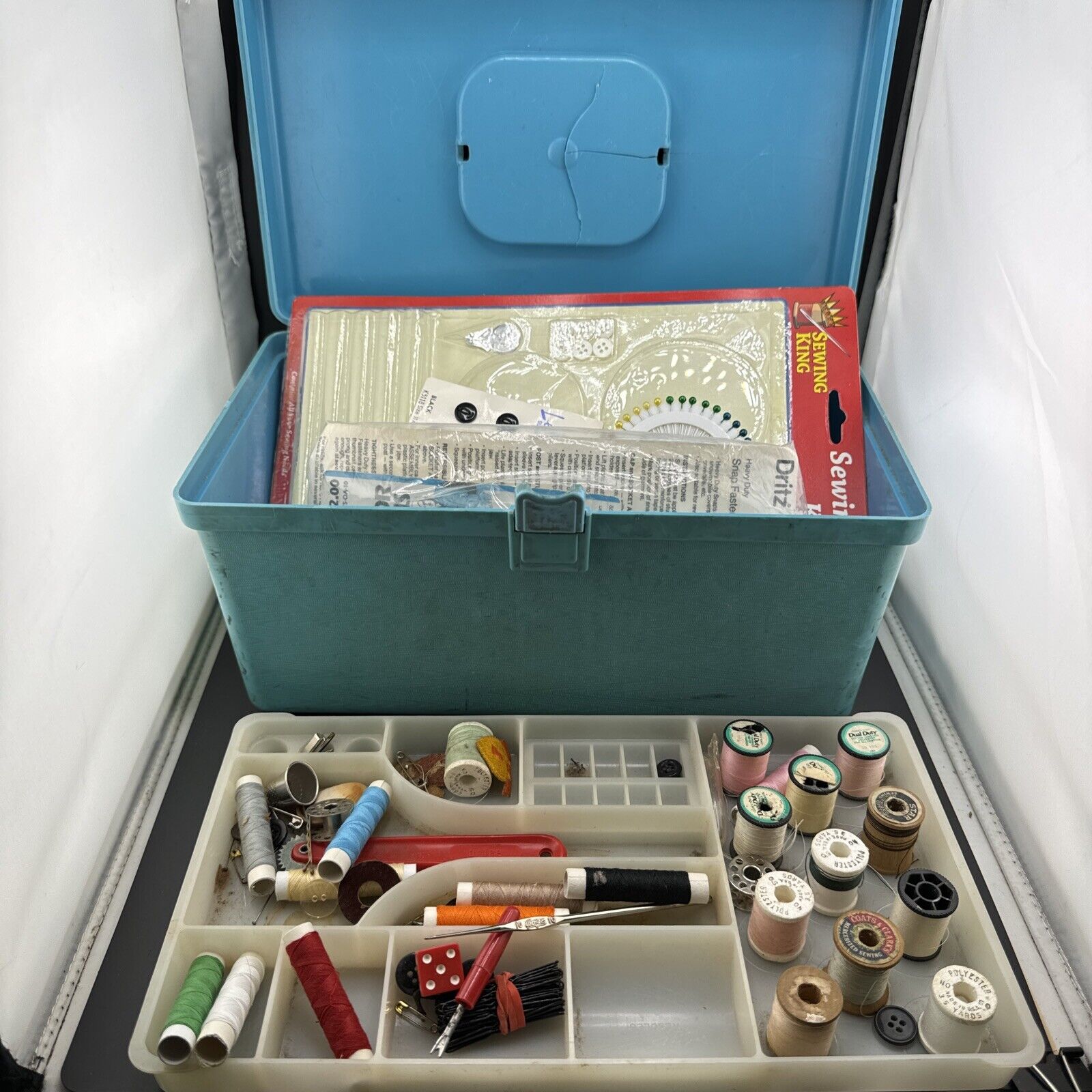 Vintage Wilson Wil keepsake Storage Box with Full Sewing Notions