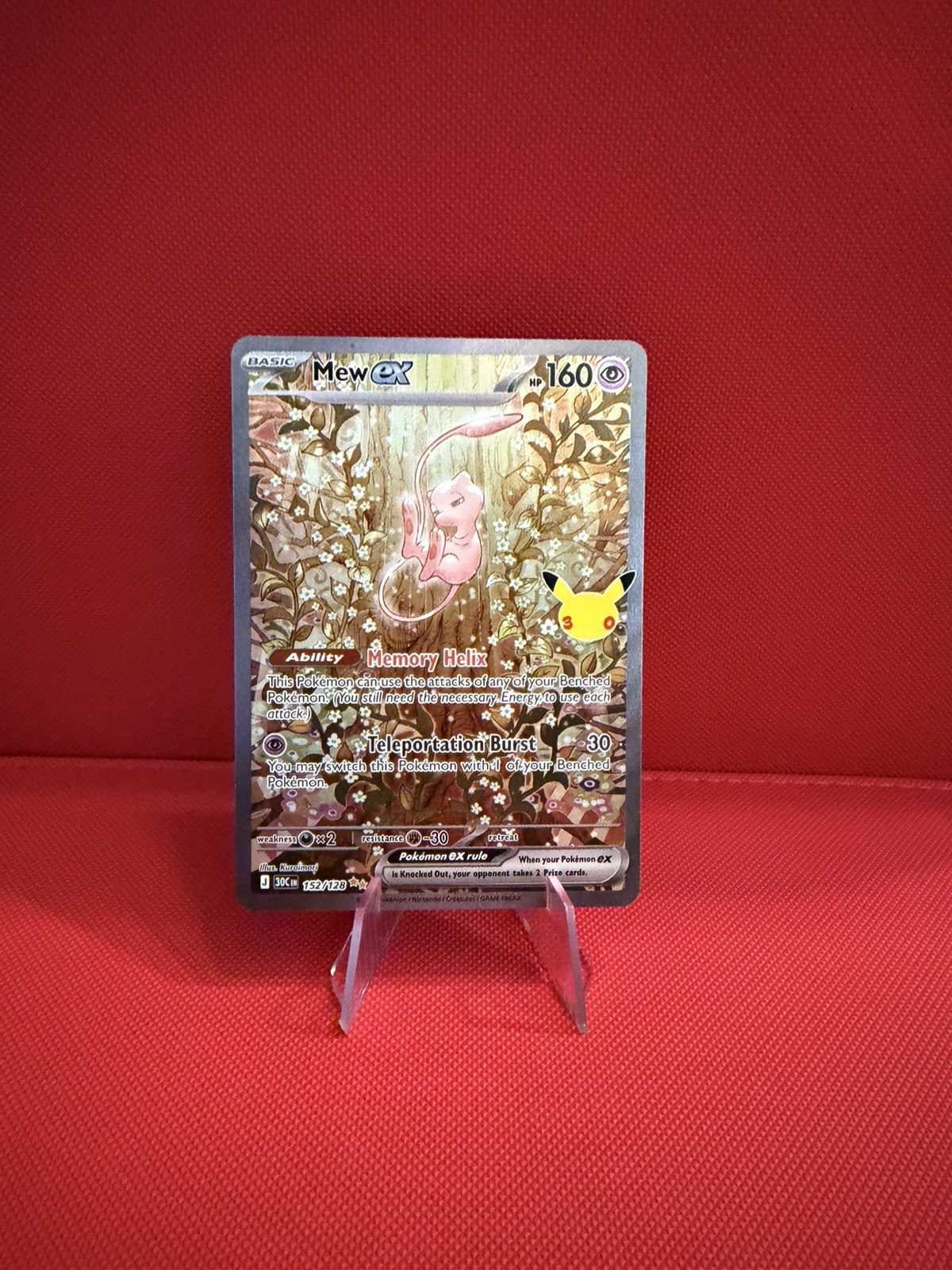 Mew Ex 152/128 30th Anniversary SIR Pokemon Card Mint Condition