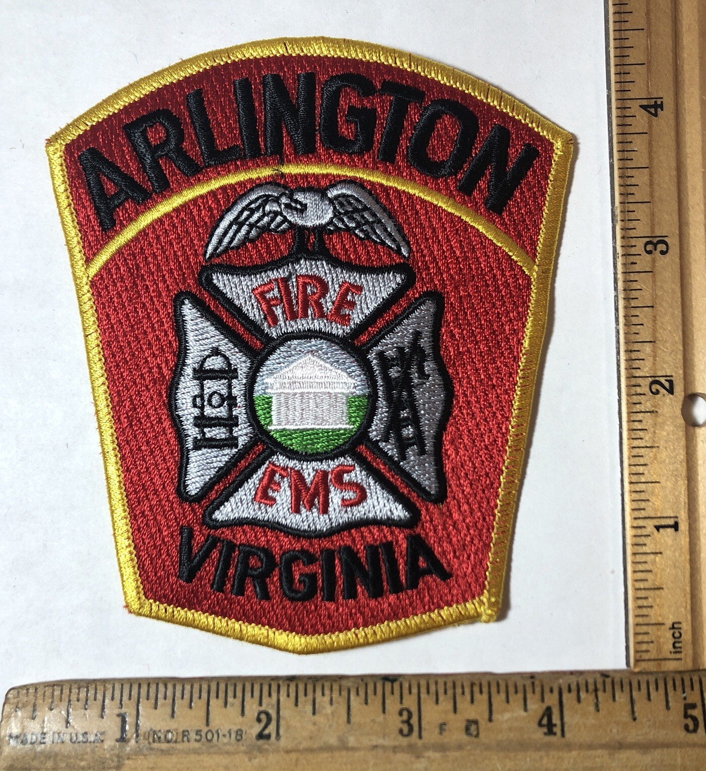 Vintage Arlington Virginia Fire Department Patch Rescue Emergency EMS Vintage Arlington Virginia Fire Department Patch Rescue Emergency EMS