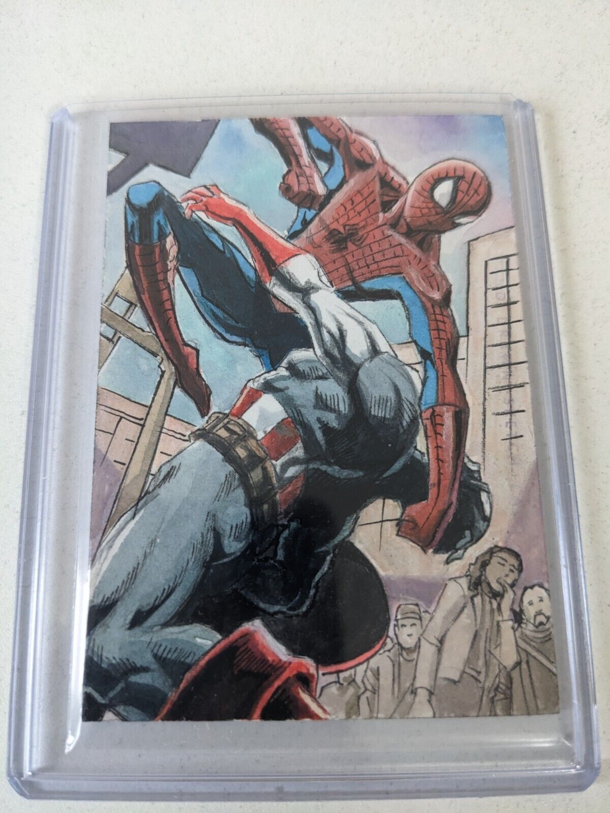 2023 Finding Card Marvel 1/1 Spider-Man Captain America Sketch by  Mike Erandio