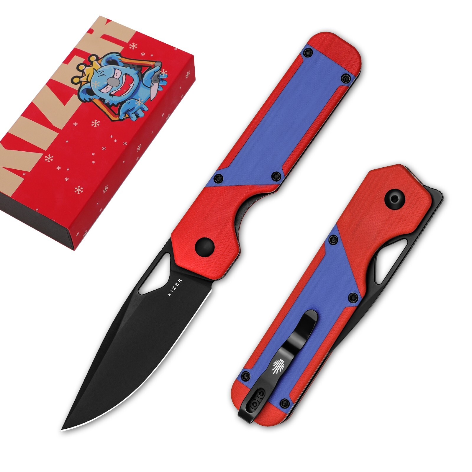 Kizer Militaw EDC Pocket Knife, 3.36'' Nitro V Blade Folding Knife V3634A2