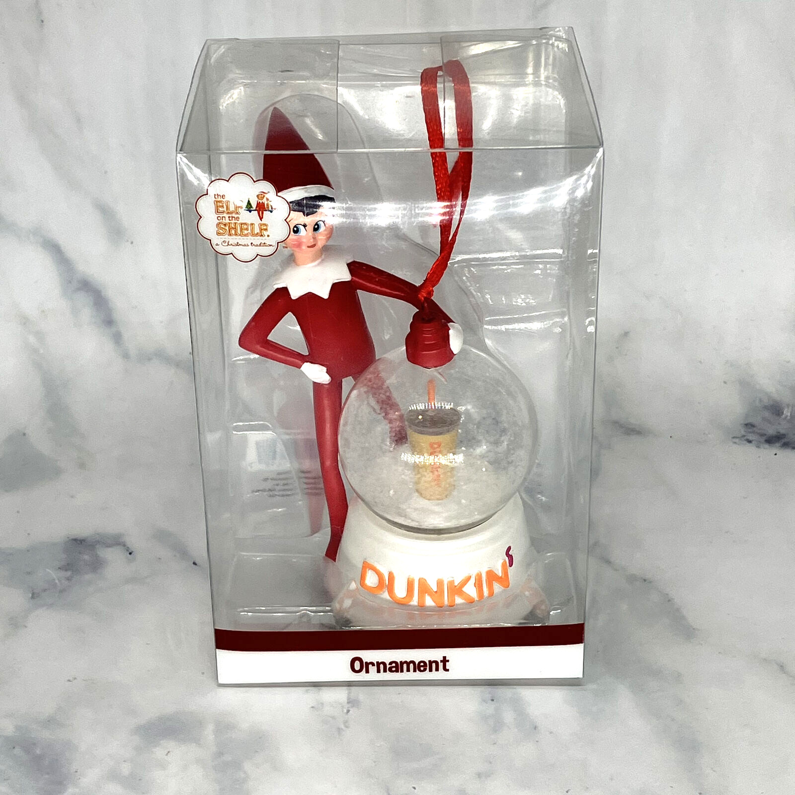 New 2023 Dunkin BOY Elf On Shelf Ornament Snow Globe ***FREE GIFT W/PURCHASE***