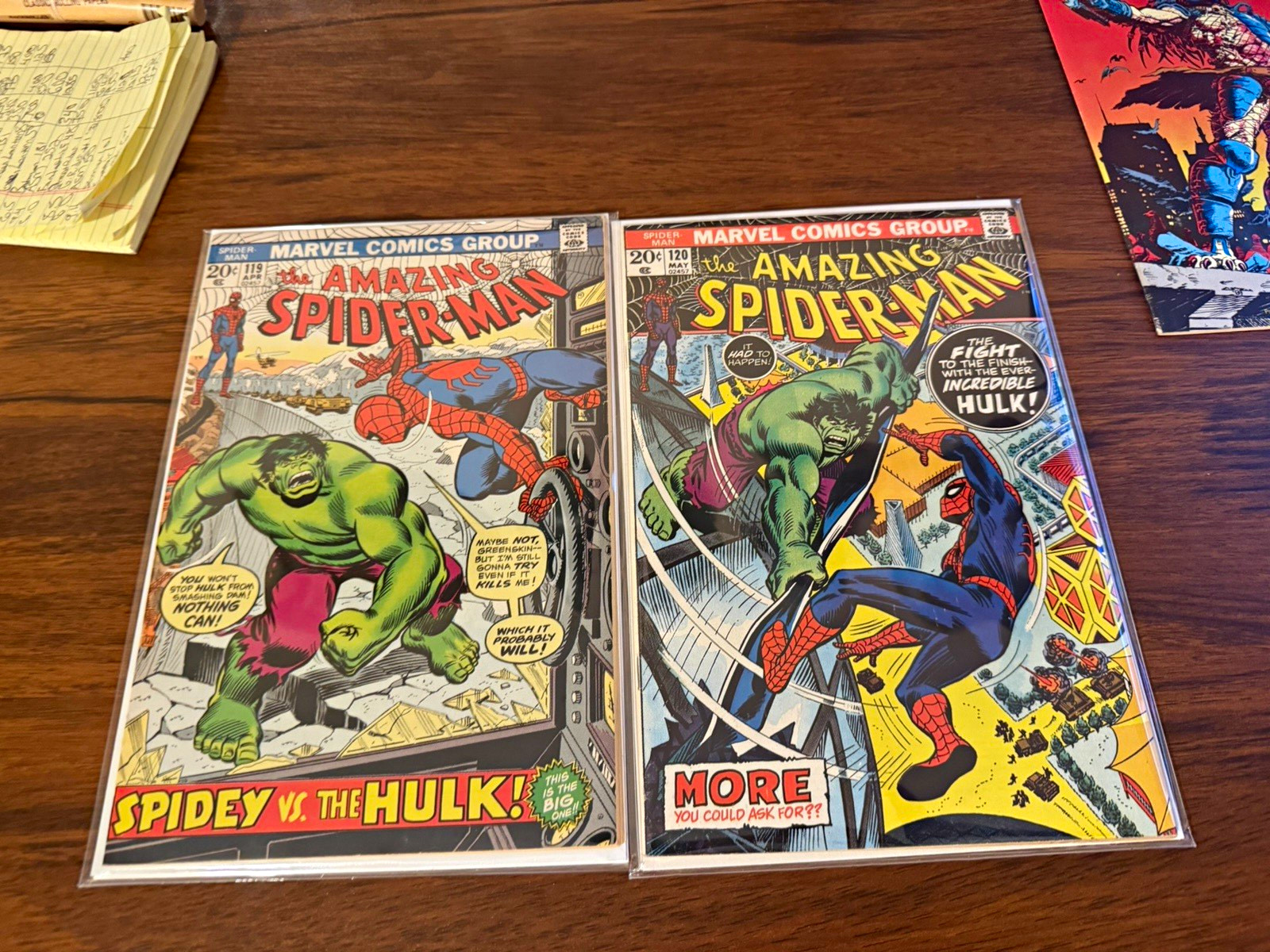 Marvel Amazing Spider-Man #119 and 120 (1973) Spidey vs Hulk Stan Lee Romita NM