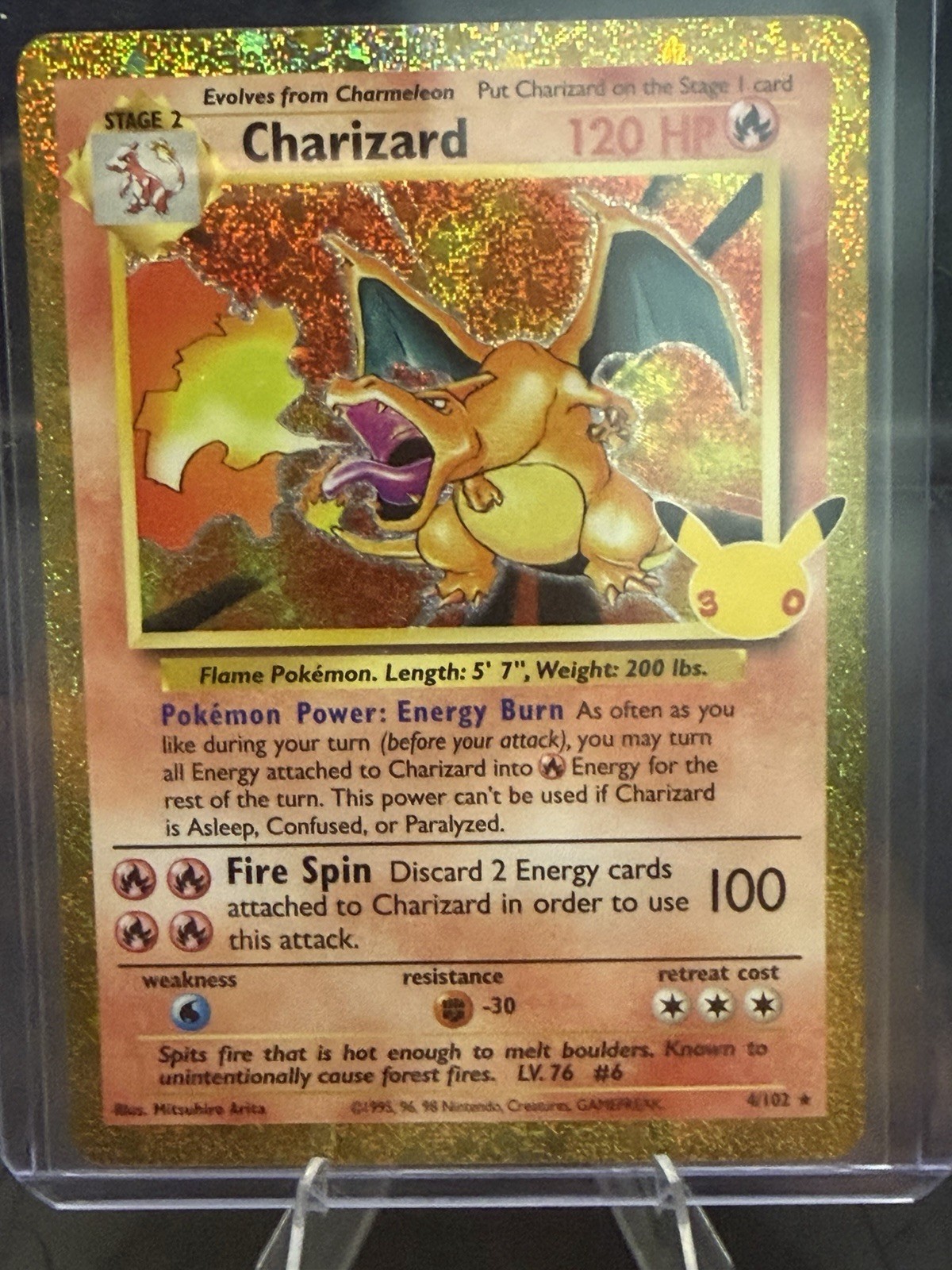 2026 Pokemon 30th Celebration Charizard 4/102 Gold Border Holo Classic