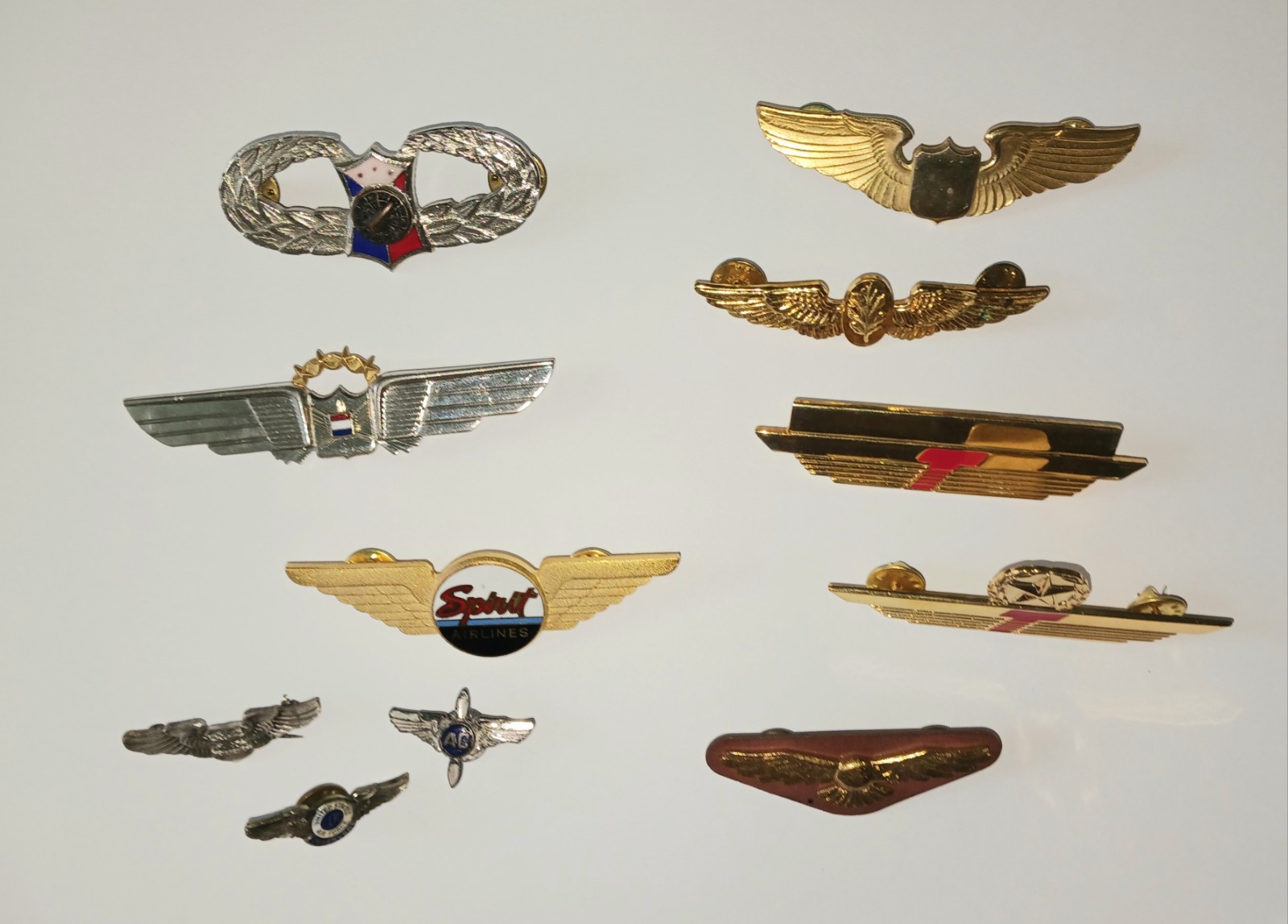Antique set Spirit Airlines Pilot Wings Metal American Trump Antique set Spirit Airlines Pilot Wings Metal American Trump
